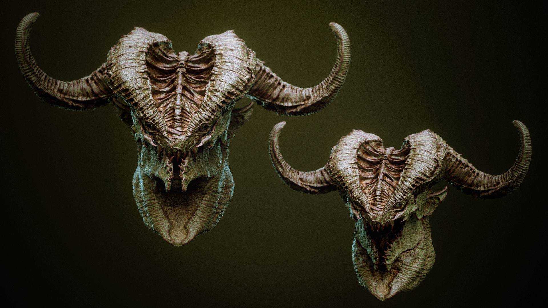 DEMON part one  52 Heads with Blendshapes 3D model_56