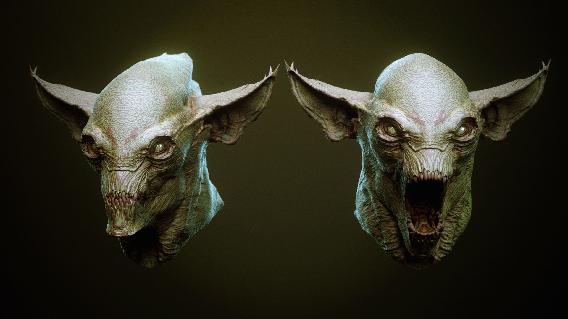 DEMON part one  52 Heads with Blendshapes 3D model_22
