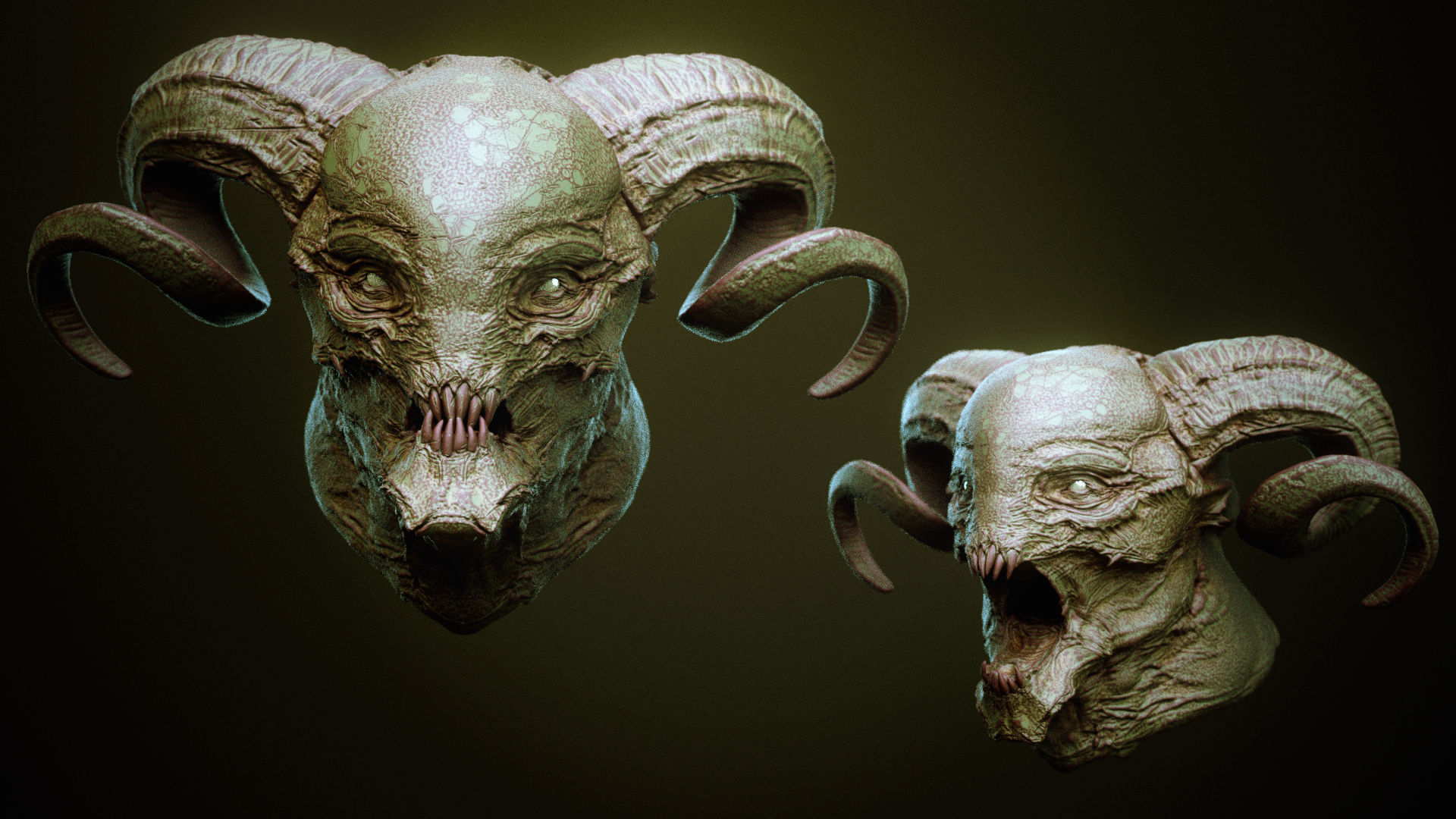 DEMON part one  52 Heads with Blendshapes 3D model_32
