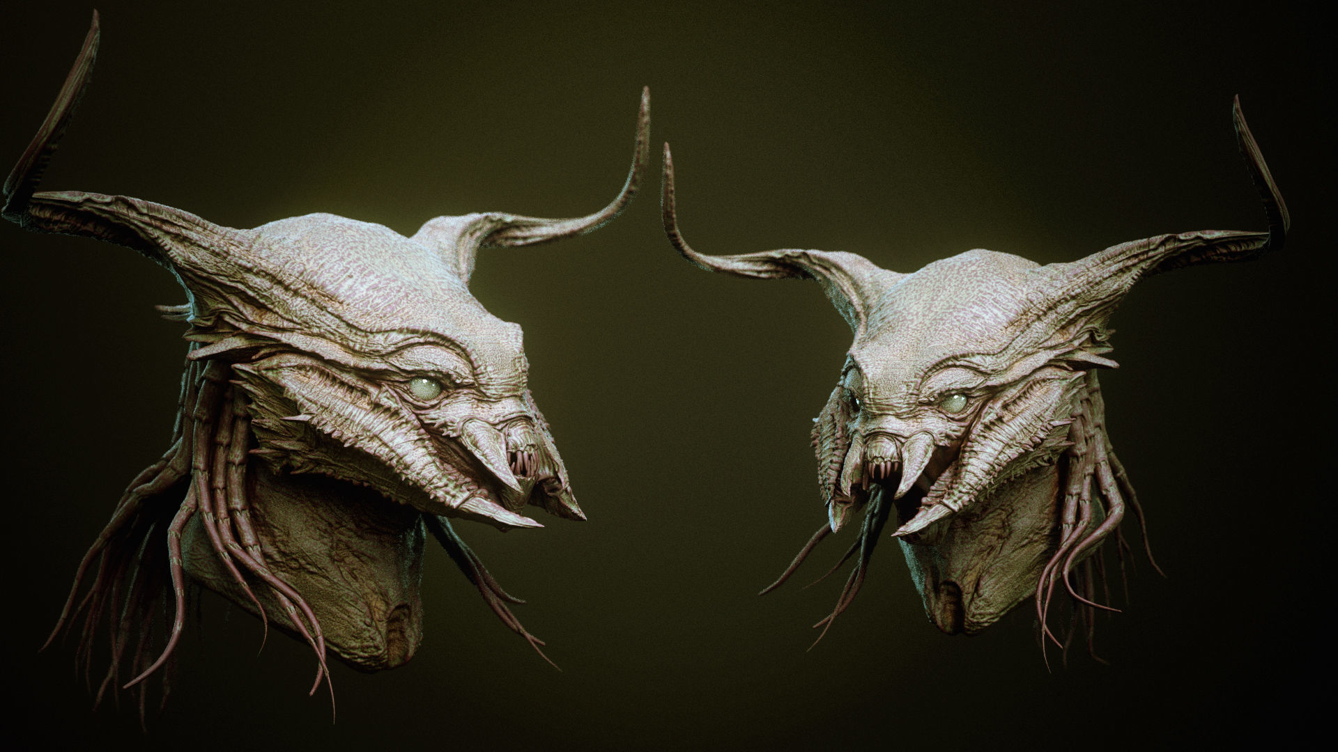 DEMON part one  52 Heads with Blendshapes 3D model_26