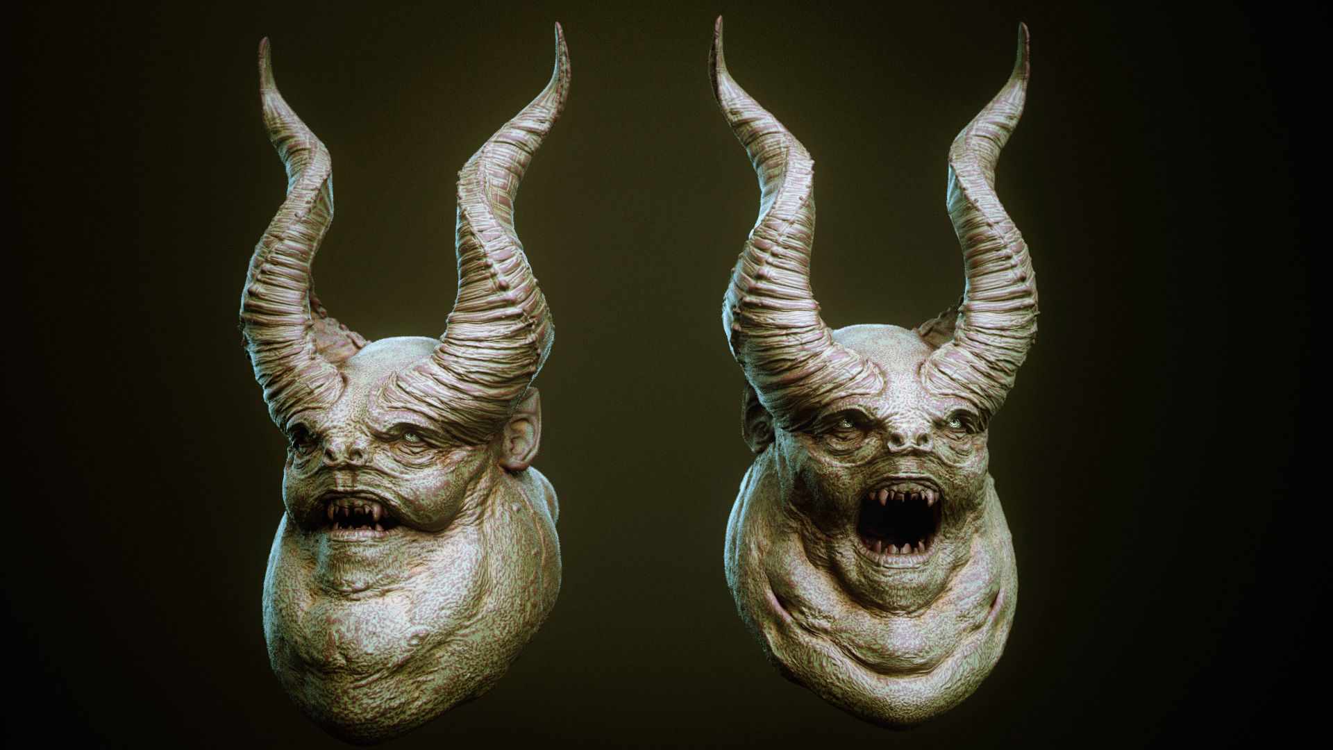 DEMON part one  52 Heads with Blendshapes 3D model_49