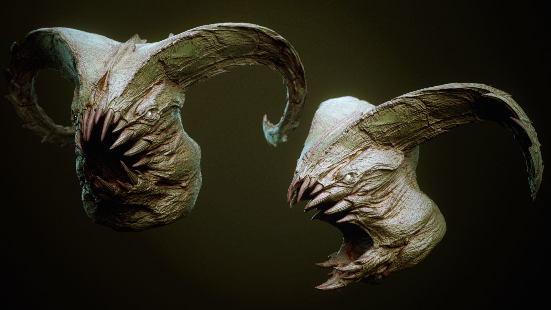 DEMON part one  52 Heads with Blendshapes 3D model_53