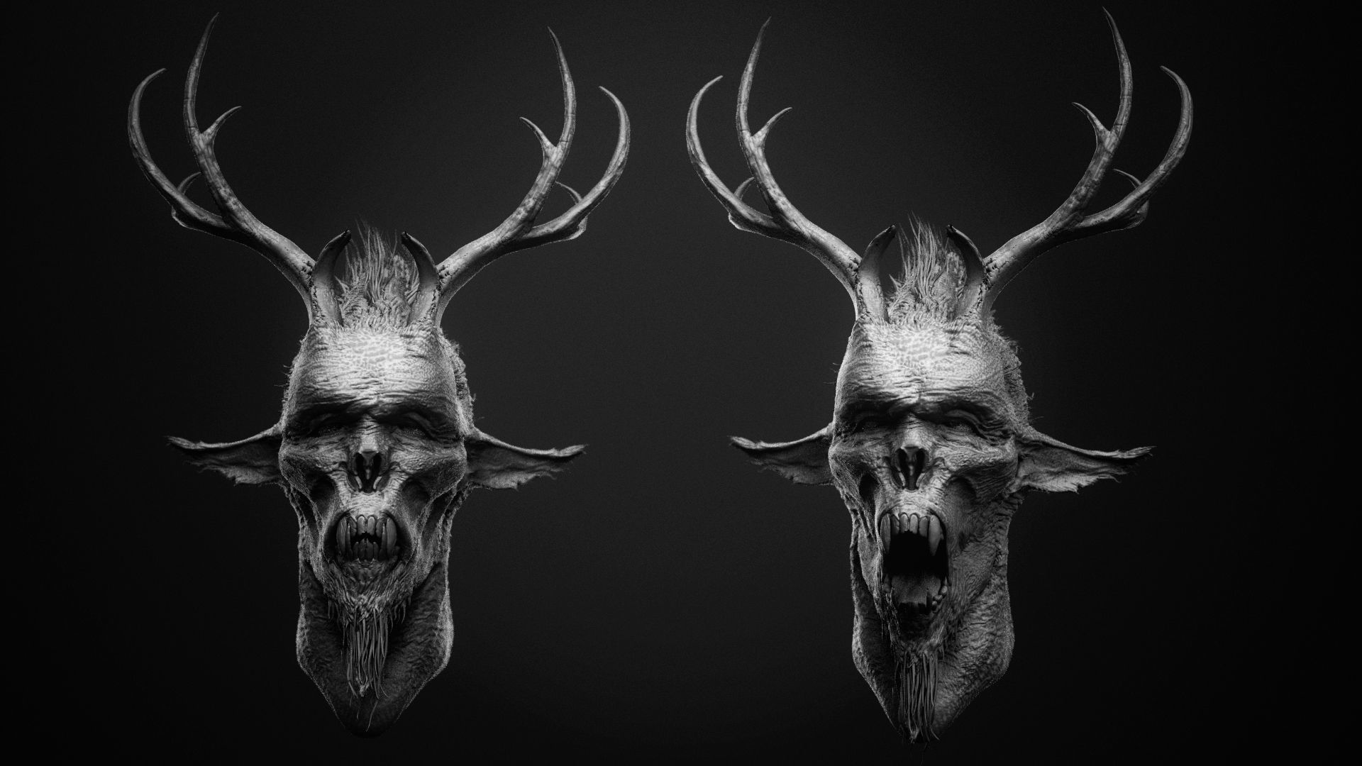 DEMON part one  52 Heads with Blendshapes 3D model_24