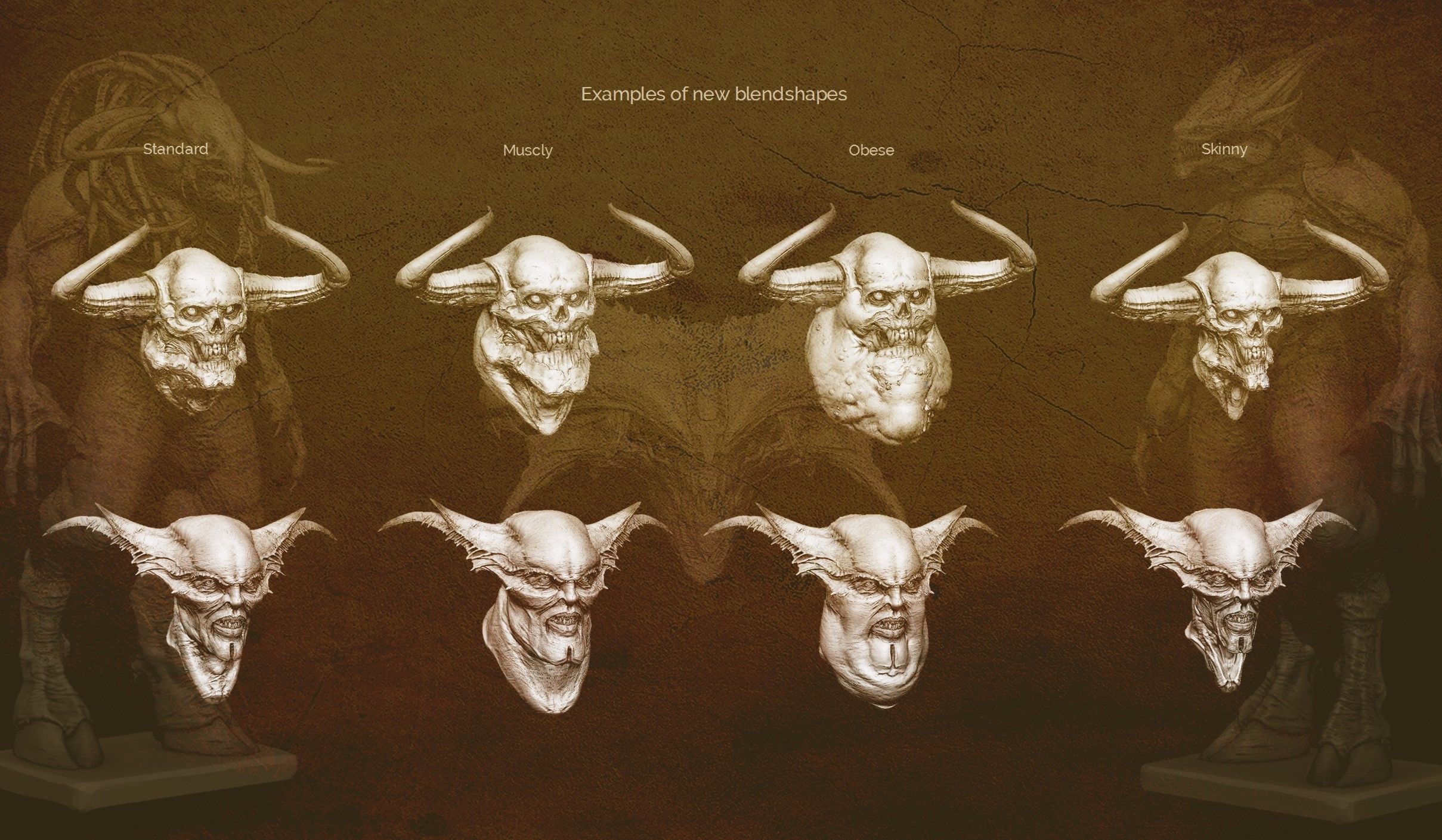 DEMON part one  52 Heads with Blendshapes 3D model_4