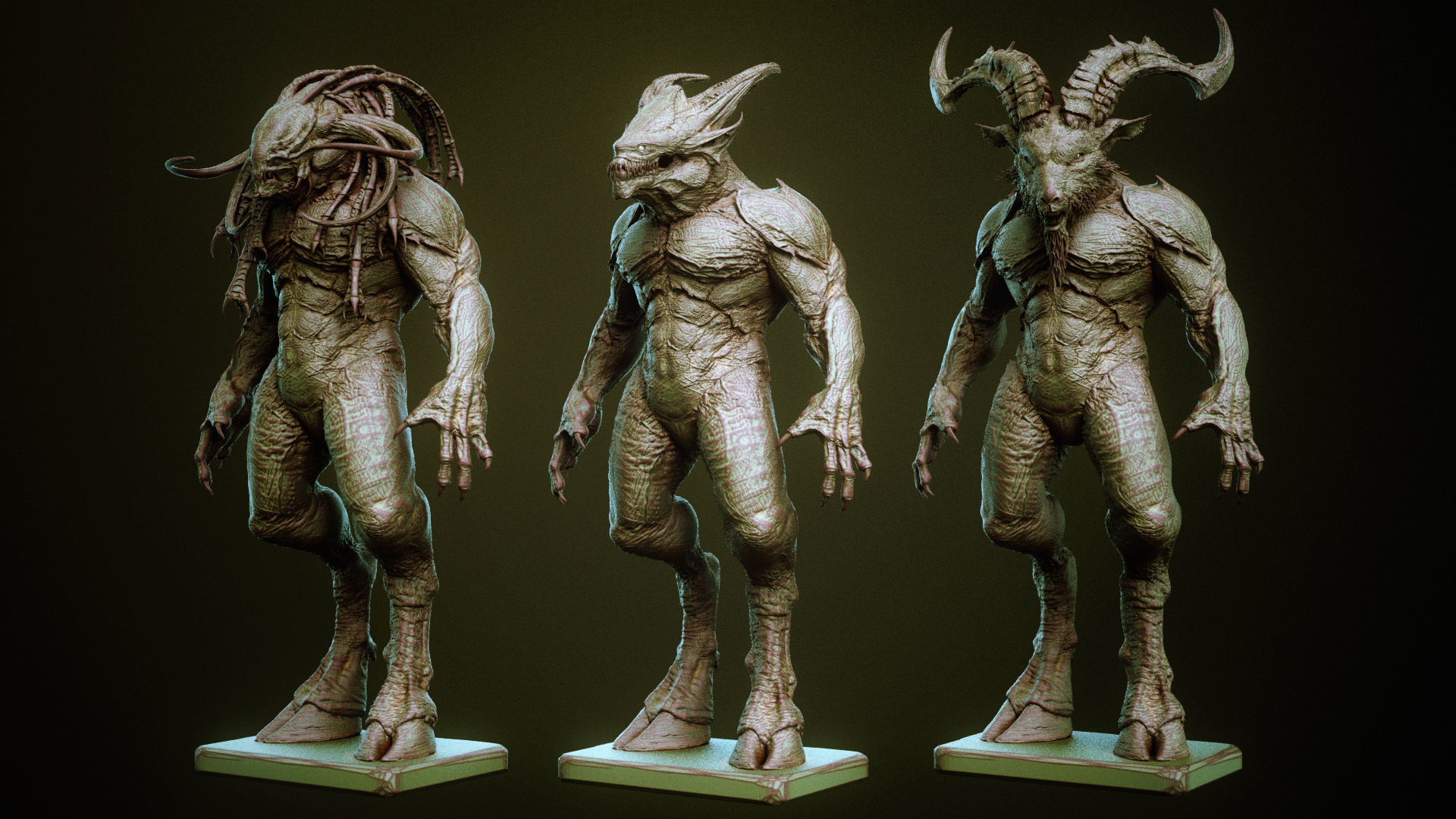 DEMON part one  52 Heads with Blendshapes 3D model_10