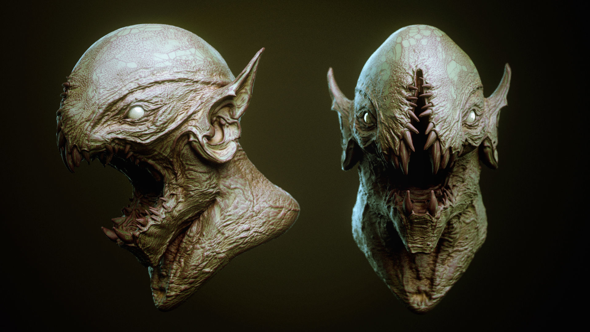 DEMON part one  52 Heads with Blendshapes 3D model_7