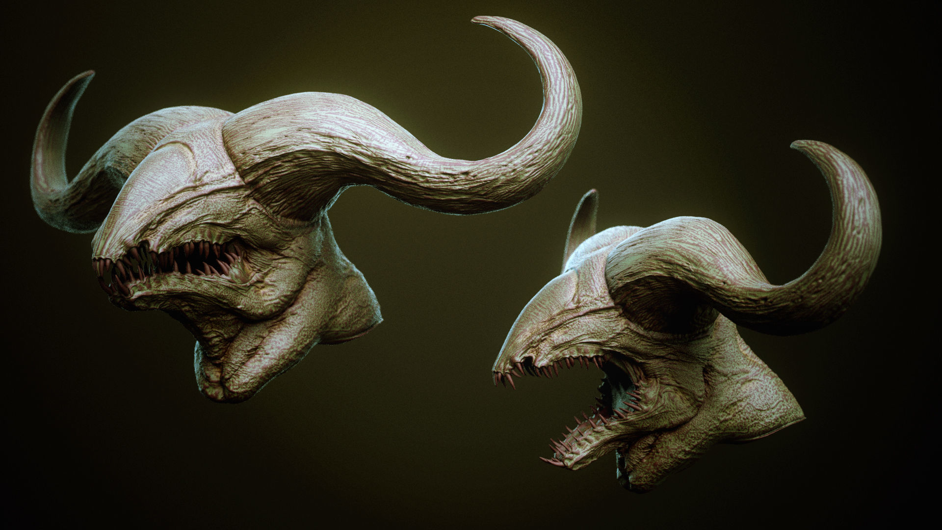 DEMON part one  52 Heads with Blendshapes 3D model_44