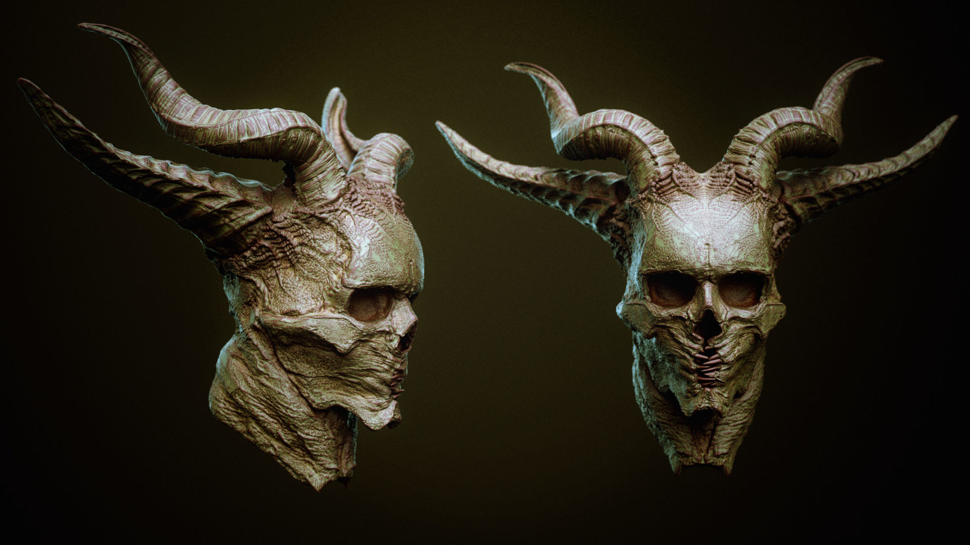 DEMON part one  52 Heads with Blendshapes 3D model_18