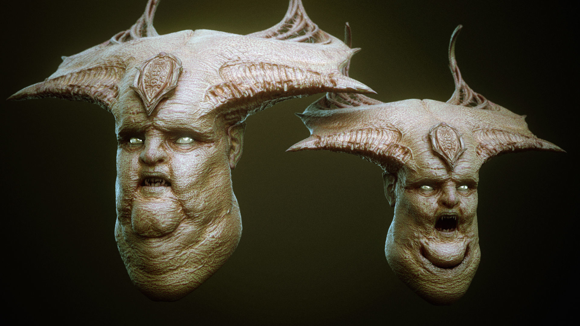 DEMON part one  52 Heads with Blendshapes 3D model_37