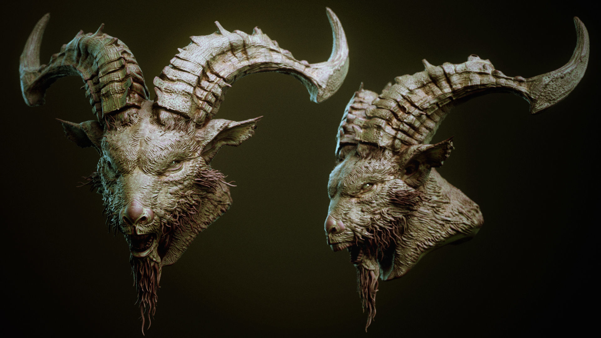 DEMON part one  52 Heads with Blendshapes 3D model_8