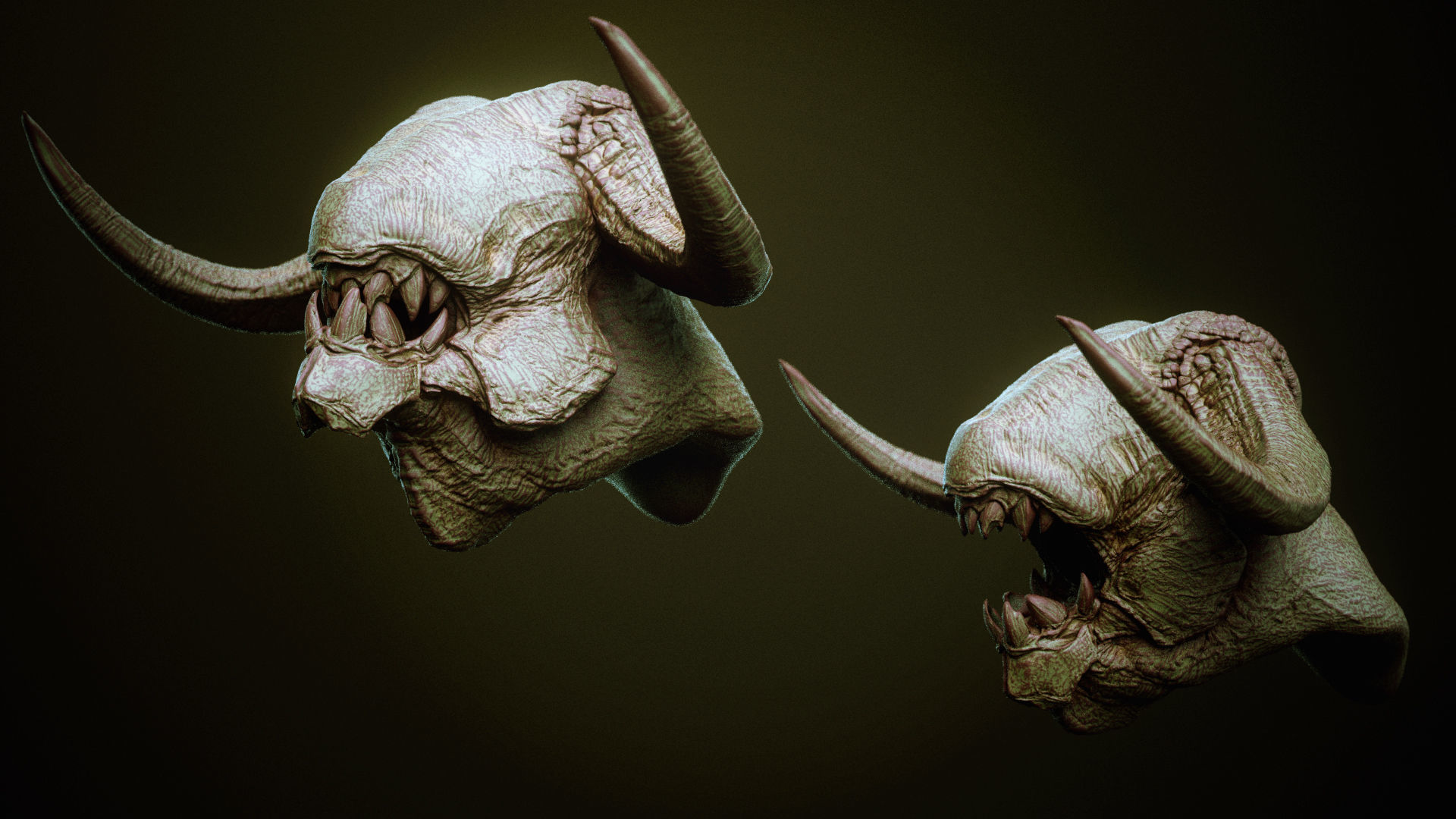 DEMON part one  52 Heads with Blendshapes 3D model_46