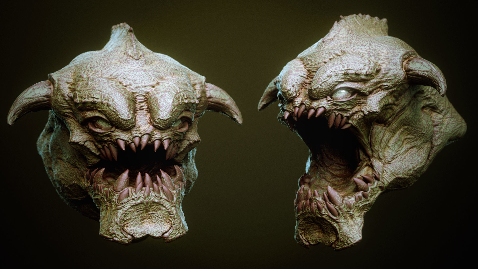 DEMON part one  52 Heads with Blendshapes 3D model_48