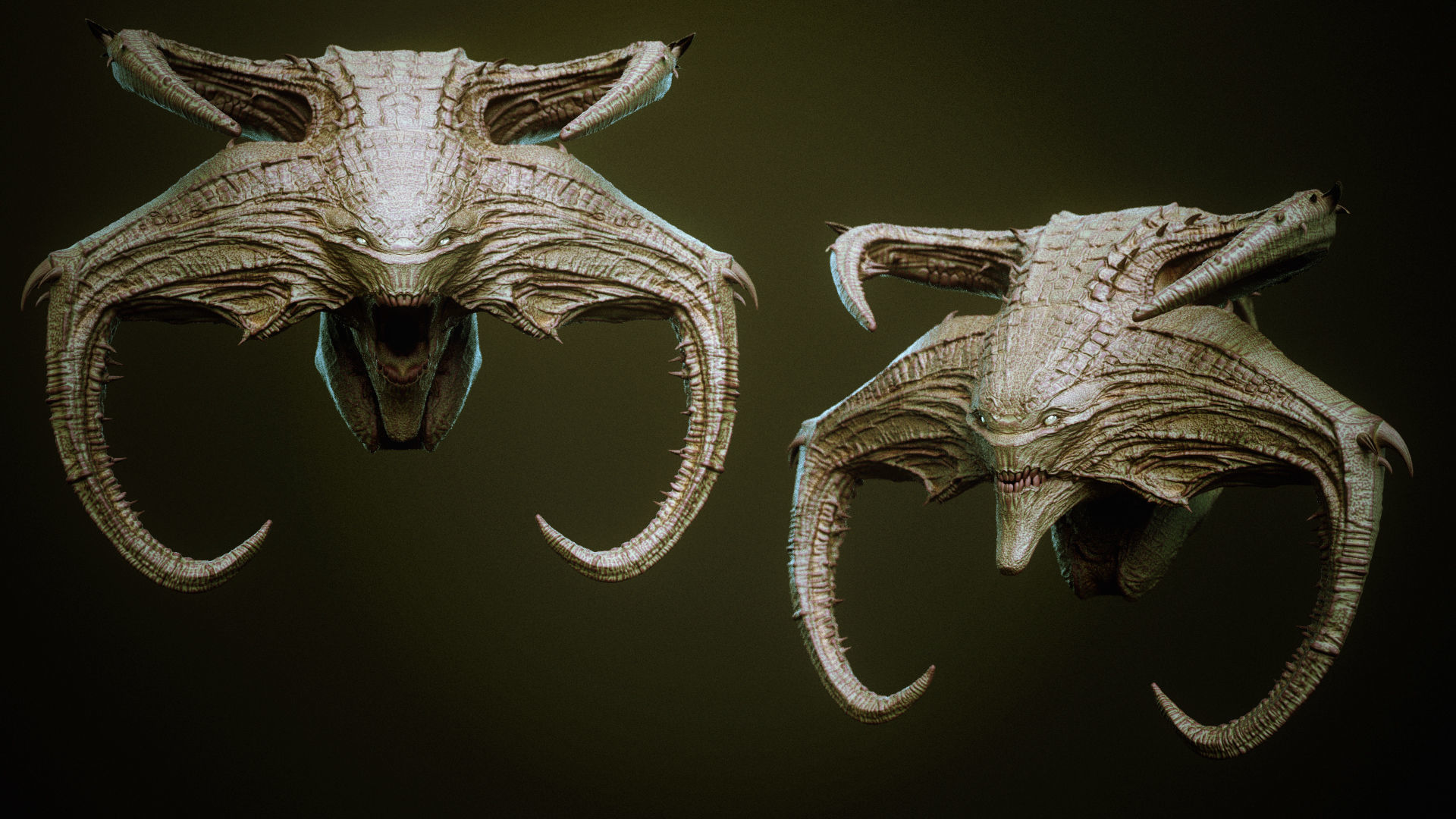 DEMON part one  52 Heads with Blendshapes 3D model_33
