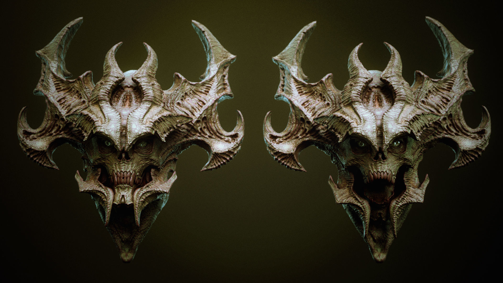 DEMON part one  52 Heads with Blendshapes 3D model_15