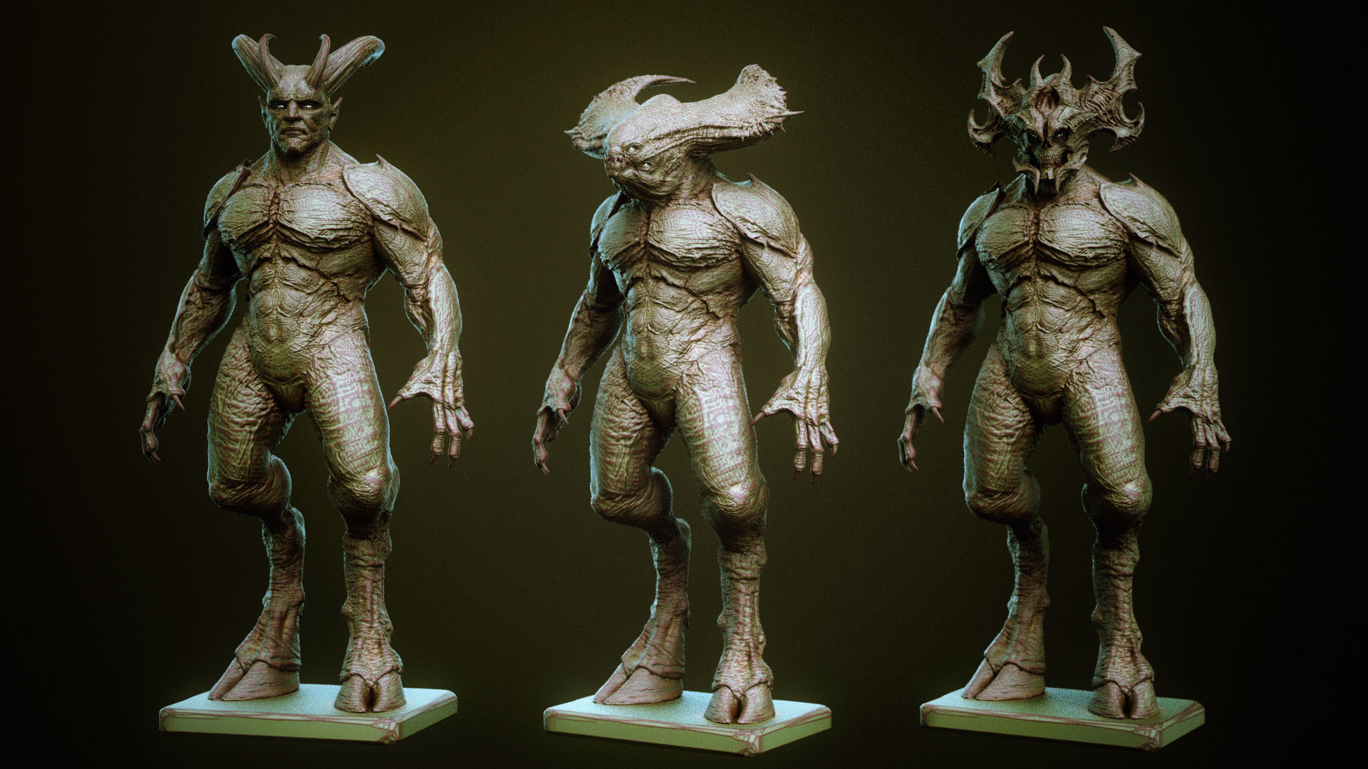 DEMON part one  52 Heads with Blendshapes 3D model_47