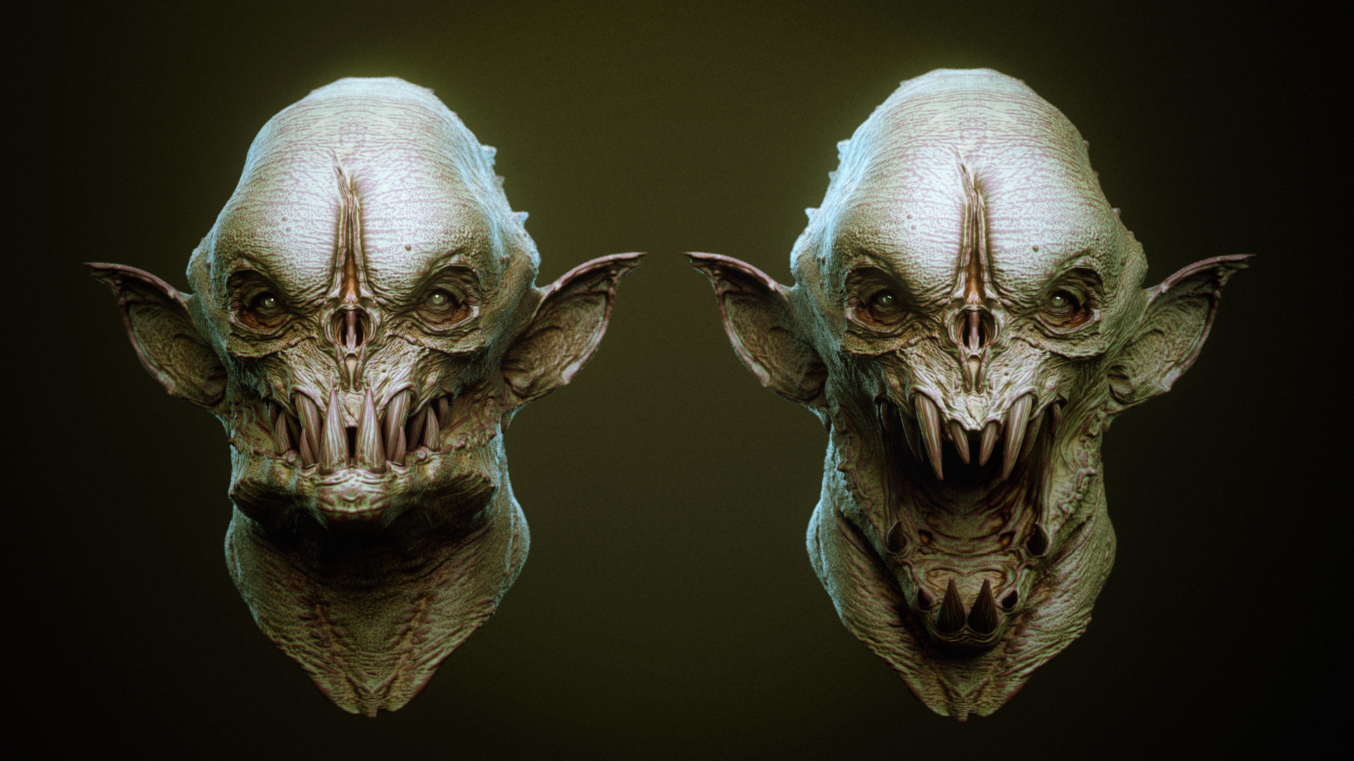 DEMON part one  52 Heads with Blendshapes 3D model_19