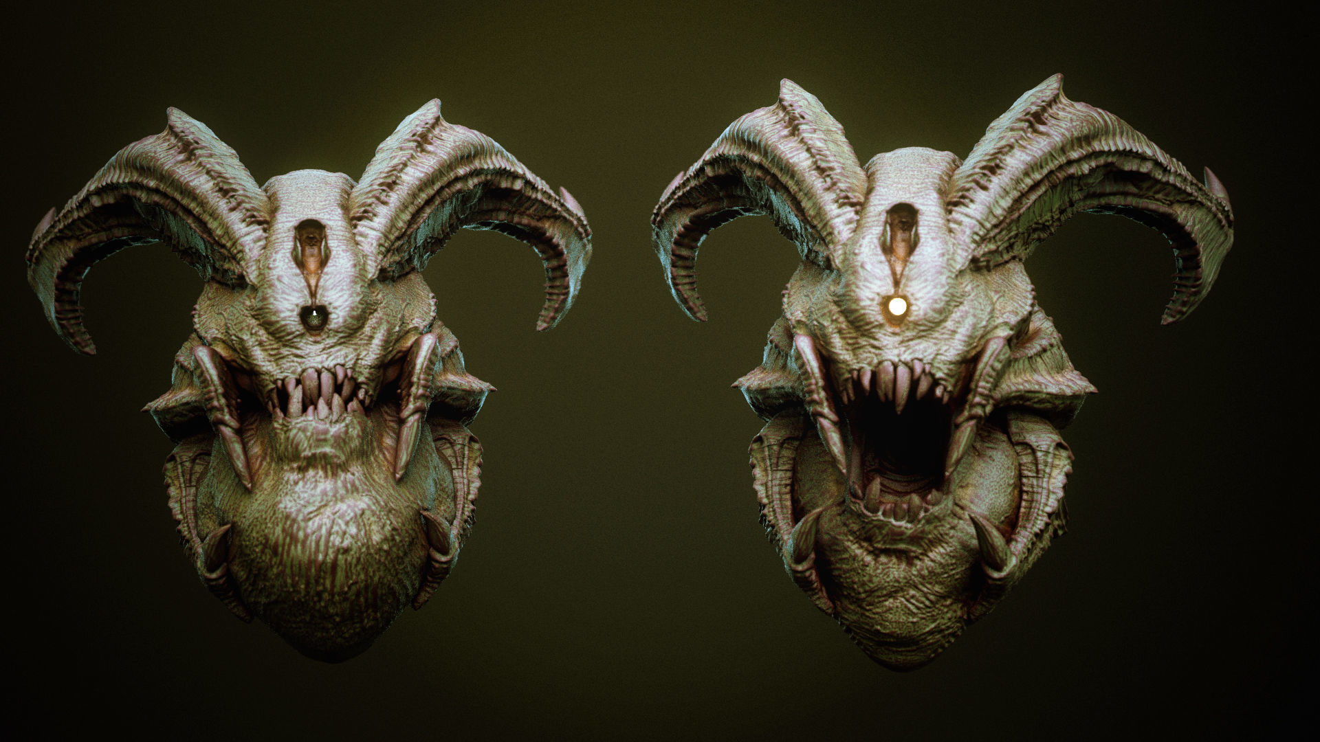 DEMON part one  52 Heads with Blendshapes 3D model_55