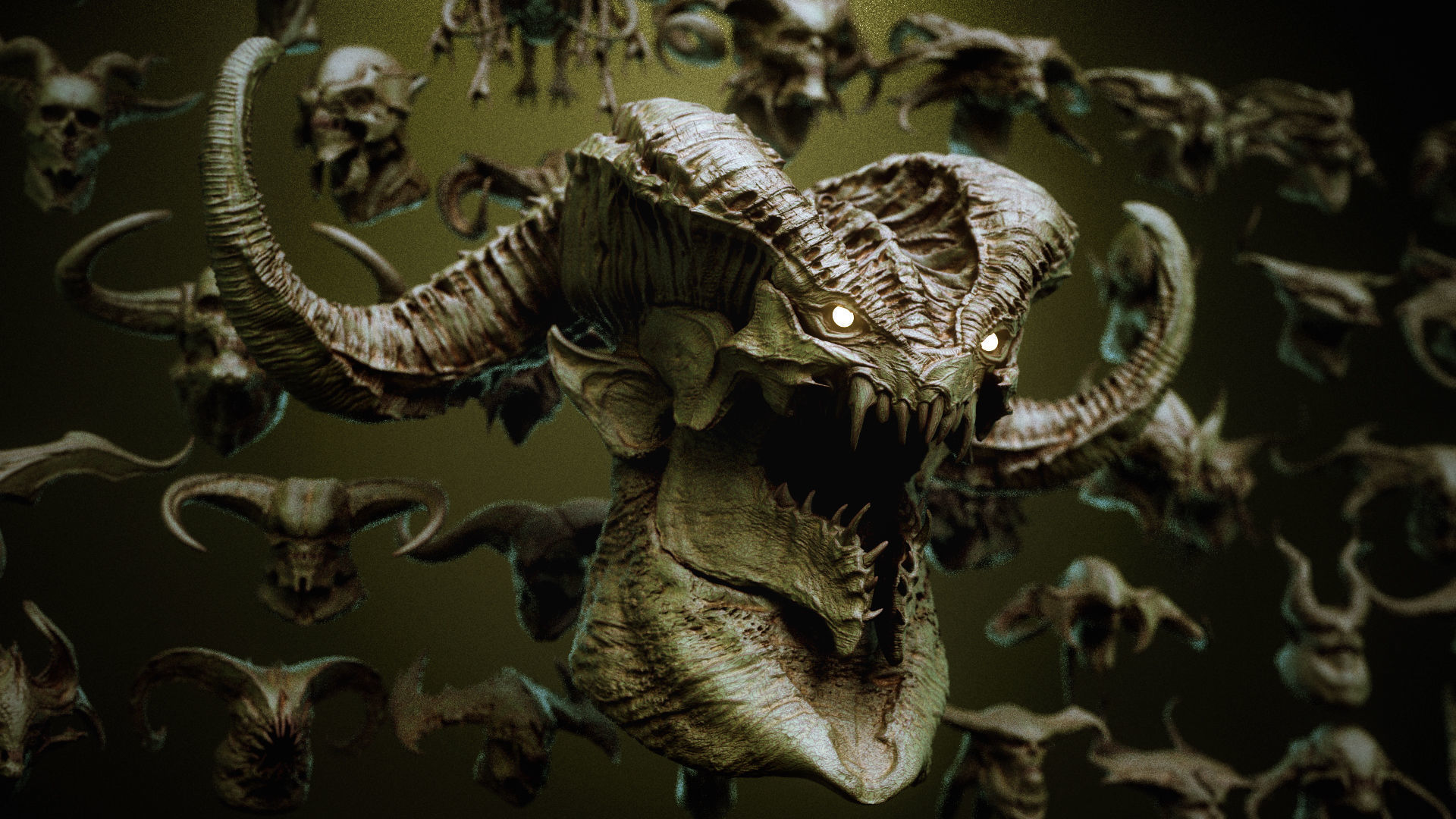 DEMON part one  52 Heads with Blendshapes 3D model_59