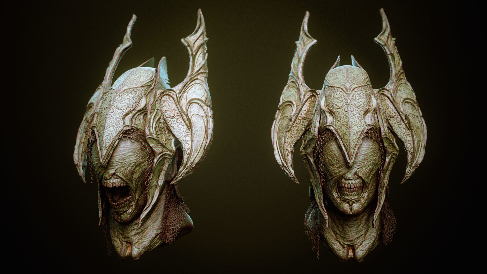 DEMON part one  52 Heads with Blendshapes 3D model_14