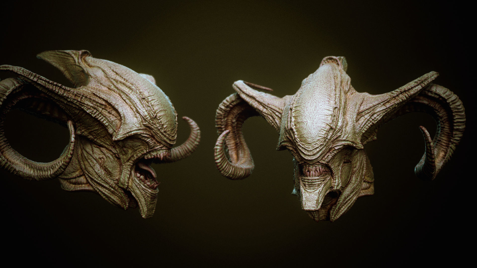 DEMON part one  52 Heads with Blendshapes 3D model_28