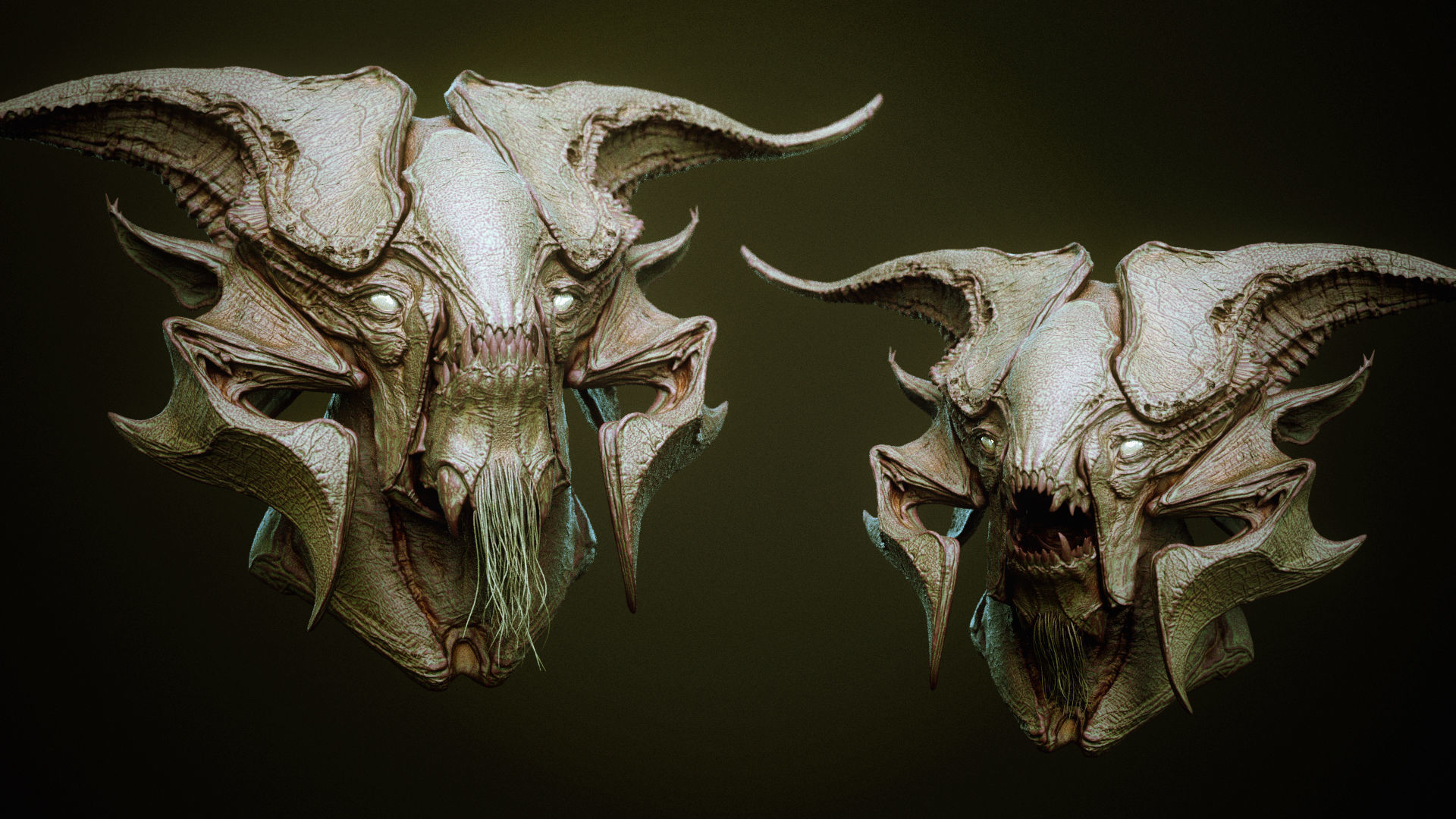 DEMON part one  52 Heads with Blendshapes 3D model_20