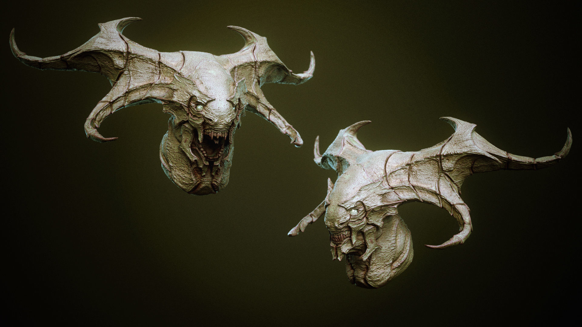 DEMON part one  52 Heads with Blendshapes 3D model_42