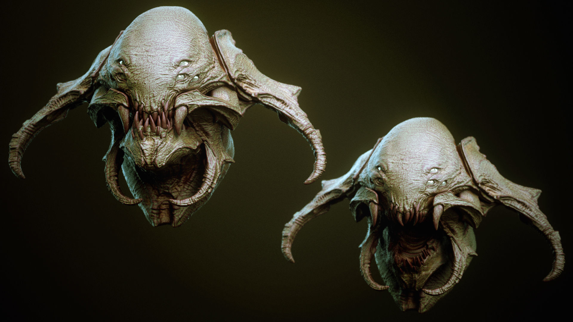 DEMON part one  52 Heads with Blendshapes 3D model_11