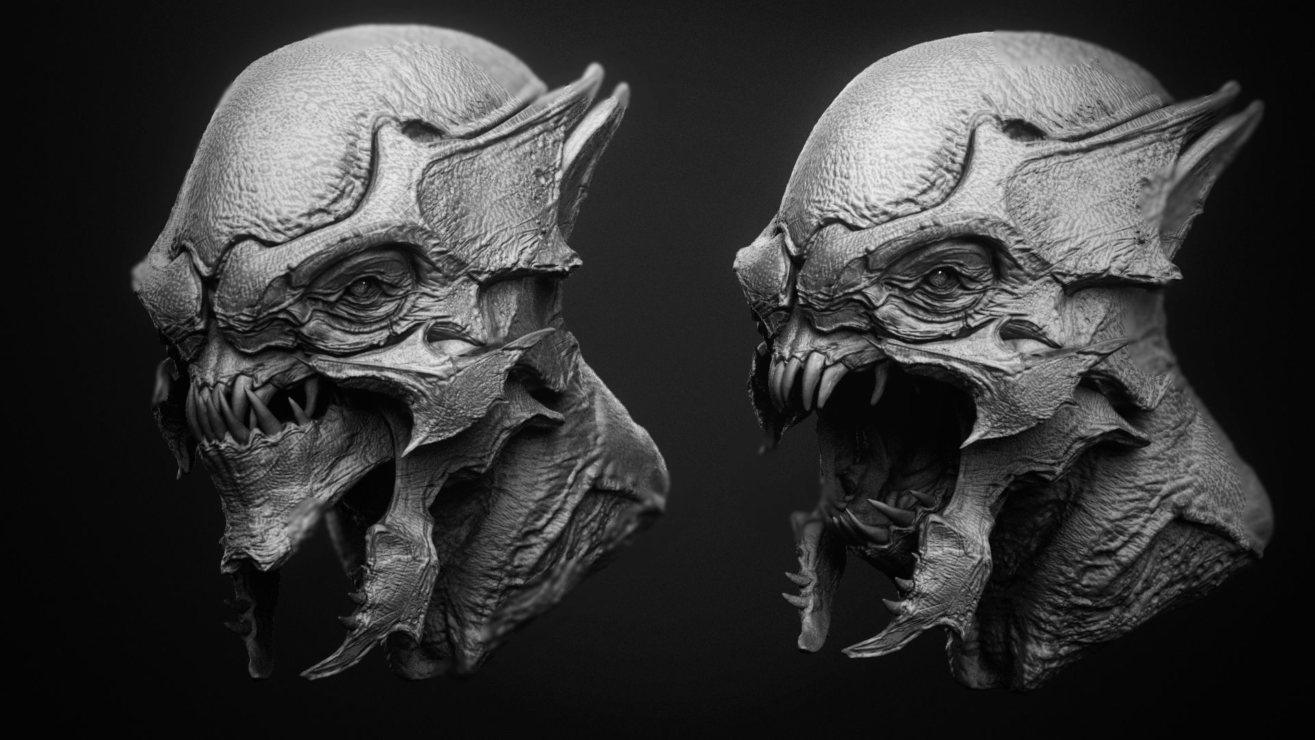 DEMON part one  52 Heads with Blendshapes 3D model_41