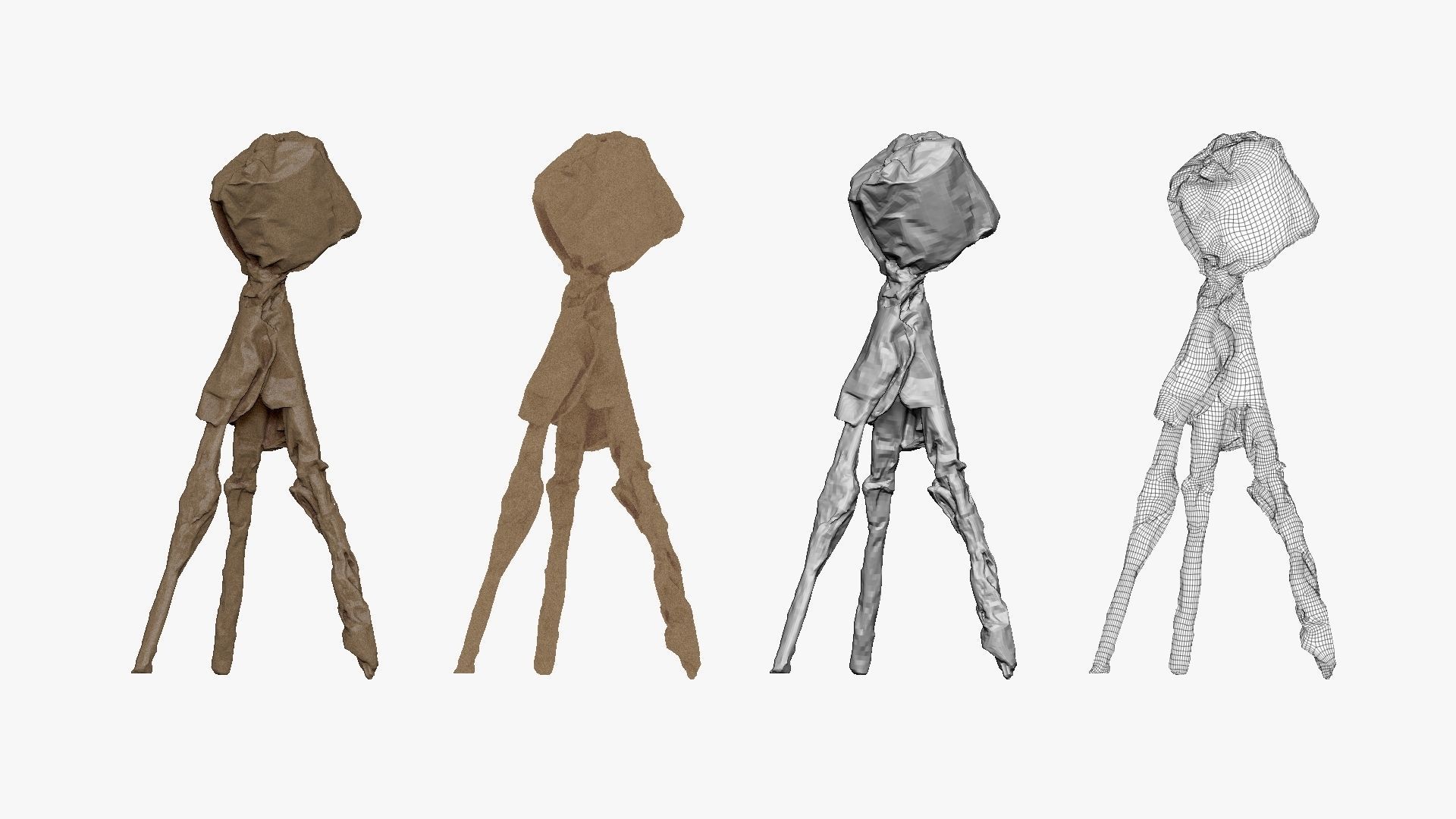 001275 the light hiden under dark coat lowpoly 3dp 3D print model_1