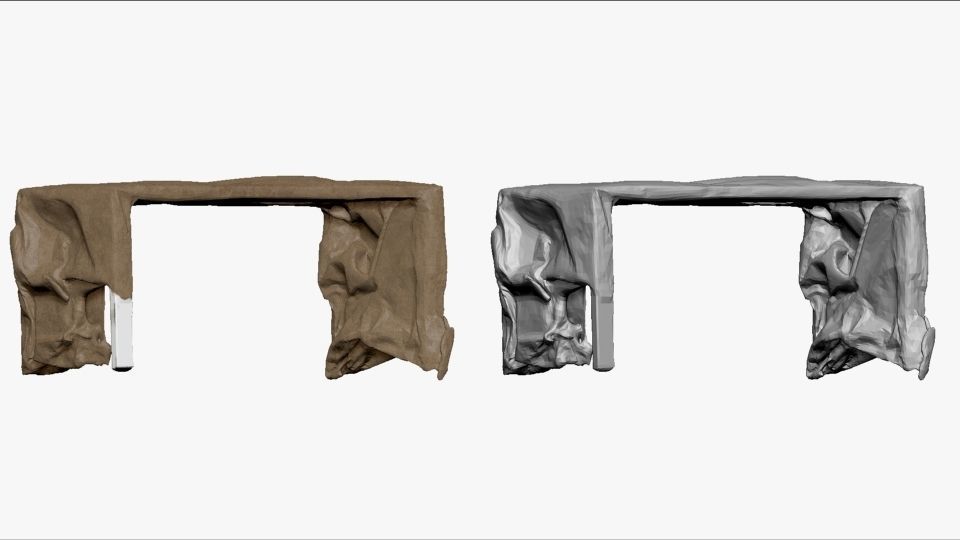 001277 table under dark coat lowpoly 3D model_5