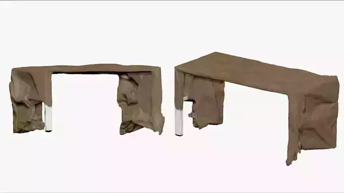 001277 table under dark coat lowpoly 3dp
