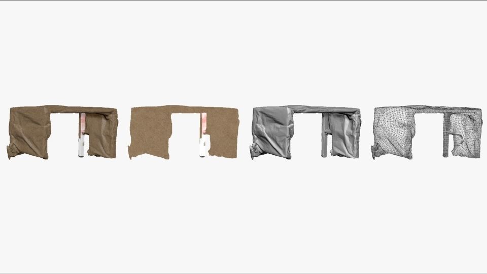 001277 table under dark coat lowpoly 3dp 3D print model_1