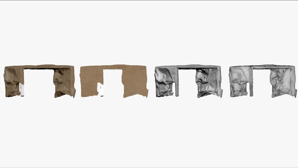 001277 table under dark coat lowpoly 3dp 3D print model_2