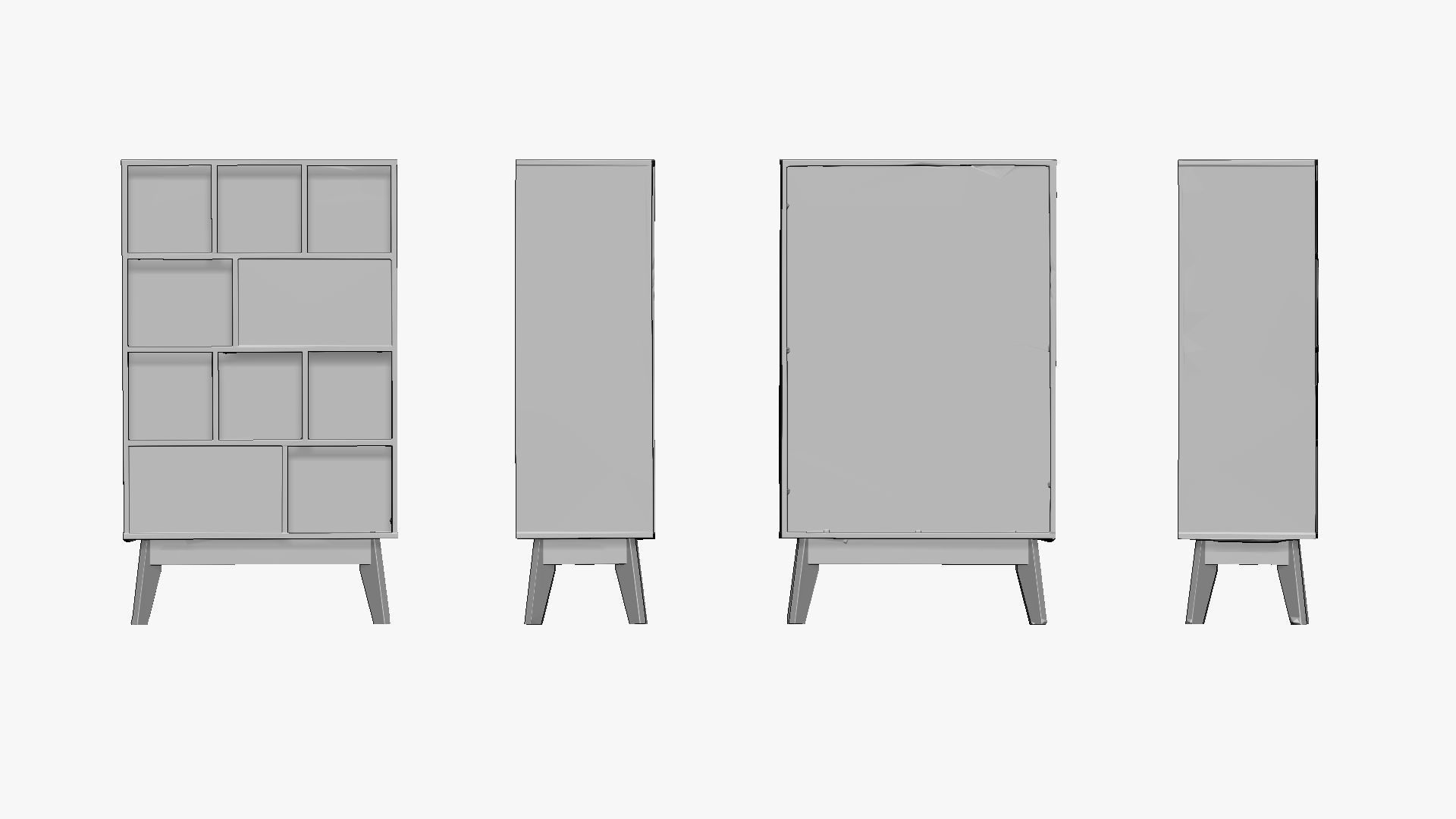001280 cupboard lowpoly 3D model_4