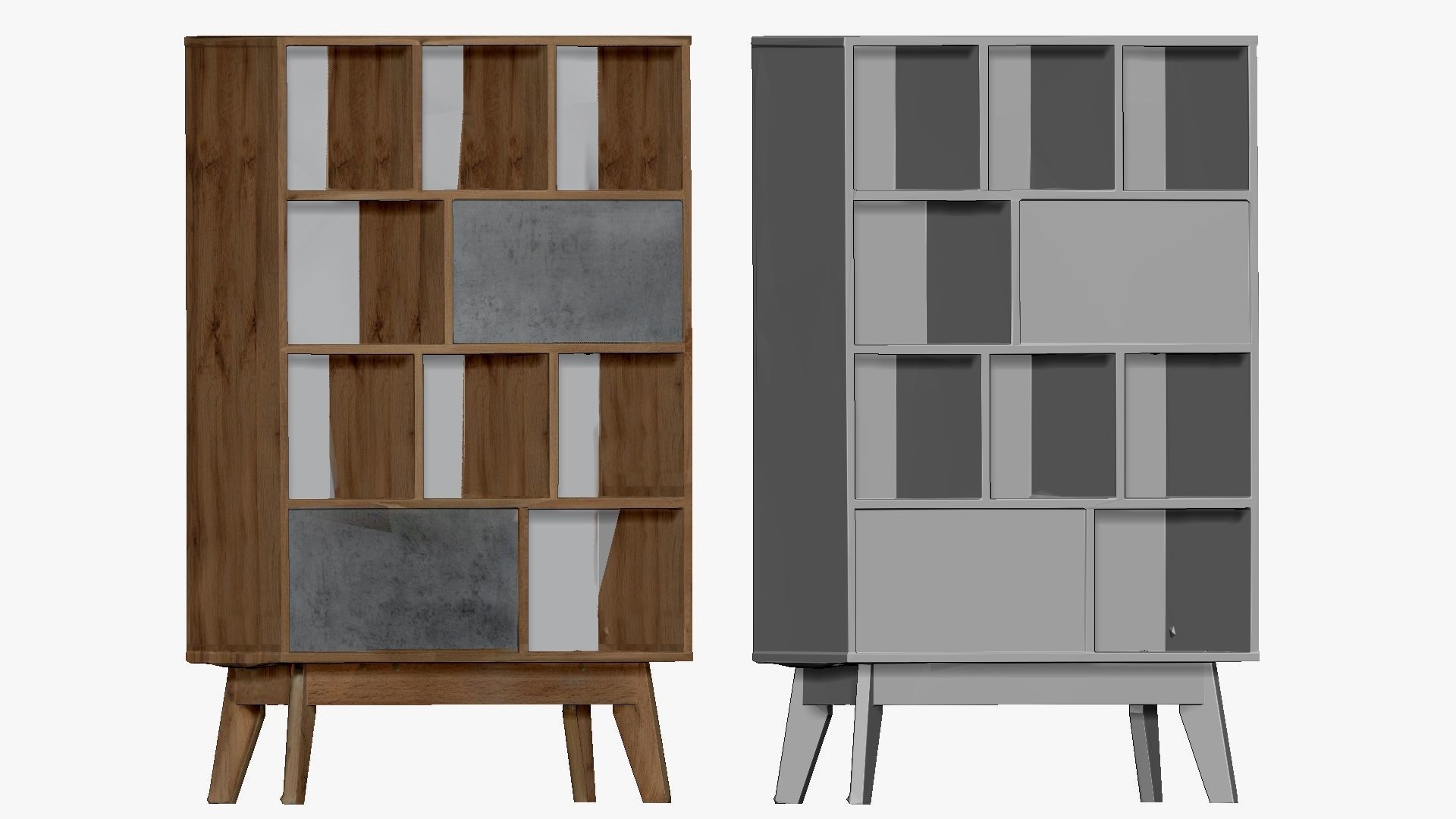 001280 cupboard lowpoly 3D model_5