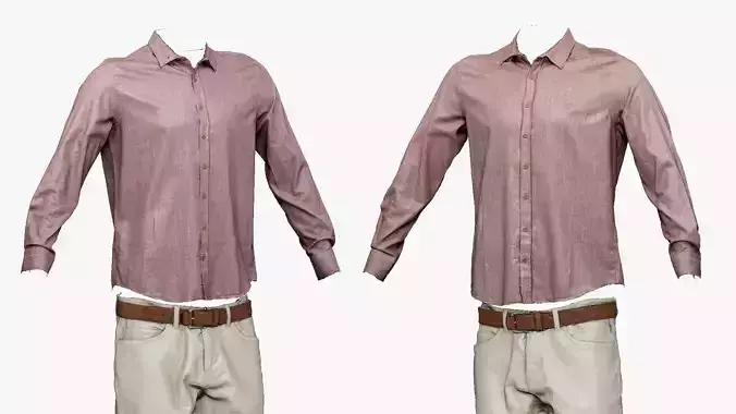 001284 mans pink top and white pants