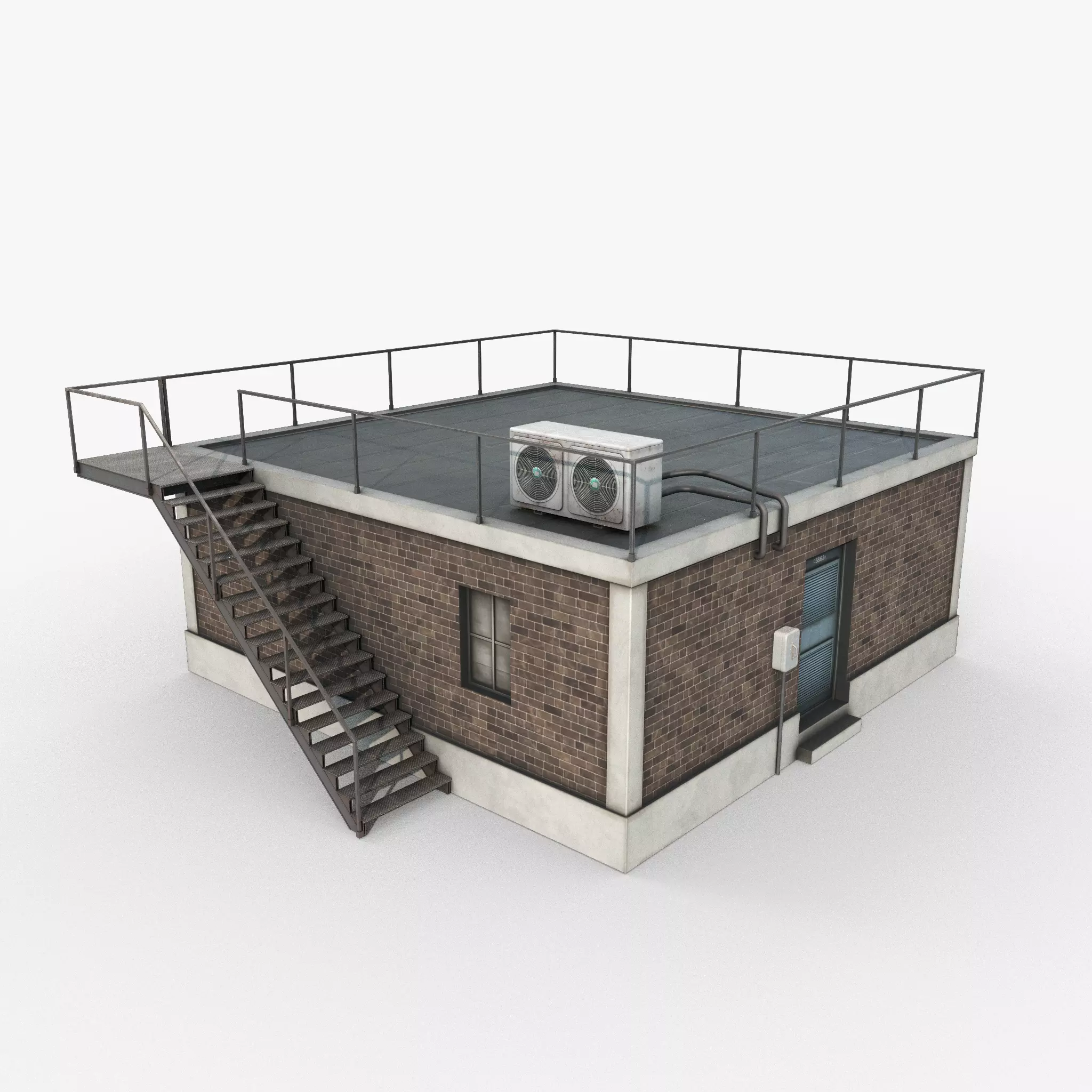 Industrial Building Low Poly Low-poly 3D model_0