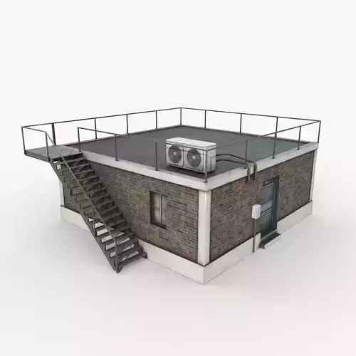Industrial Building Low Poly Low-poly 3D model