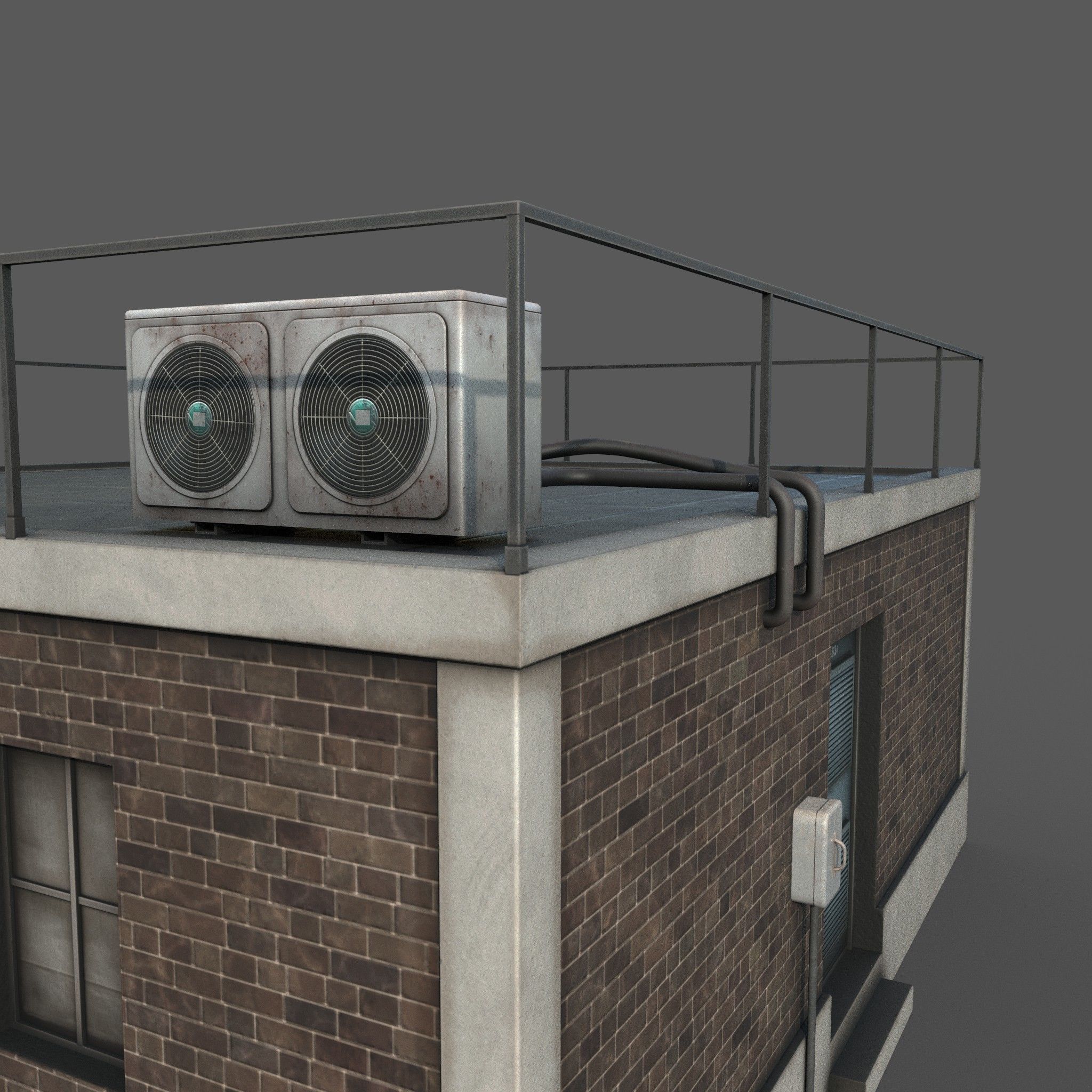 Industrial Building Low Poly Low-poly 3D model_8