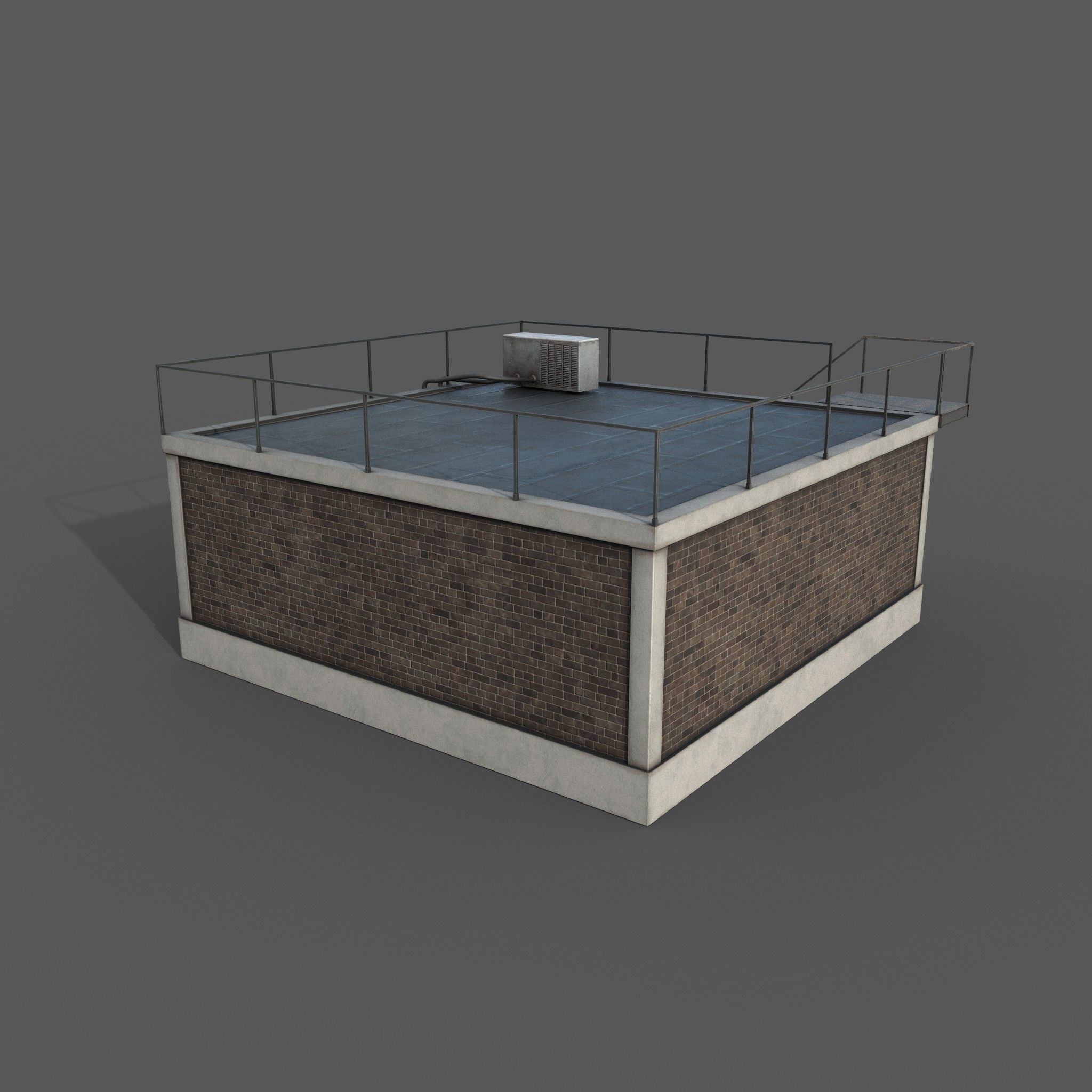 Industrial Building Low Poly Low-poly 3D model_5