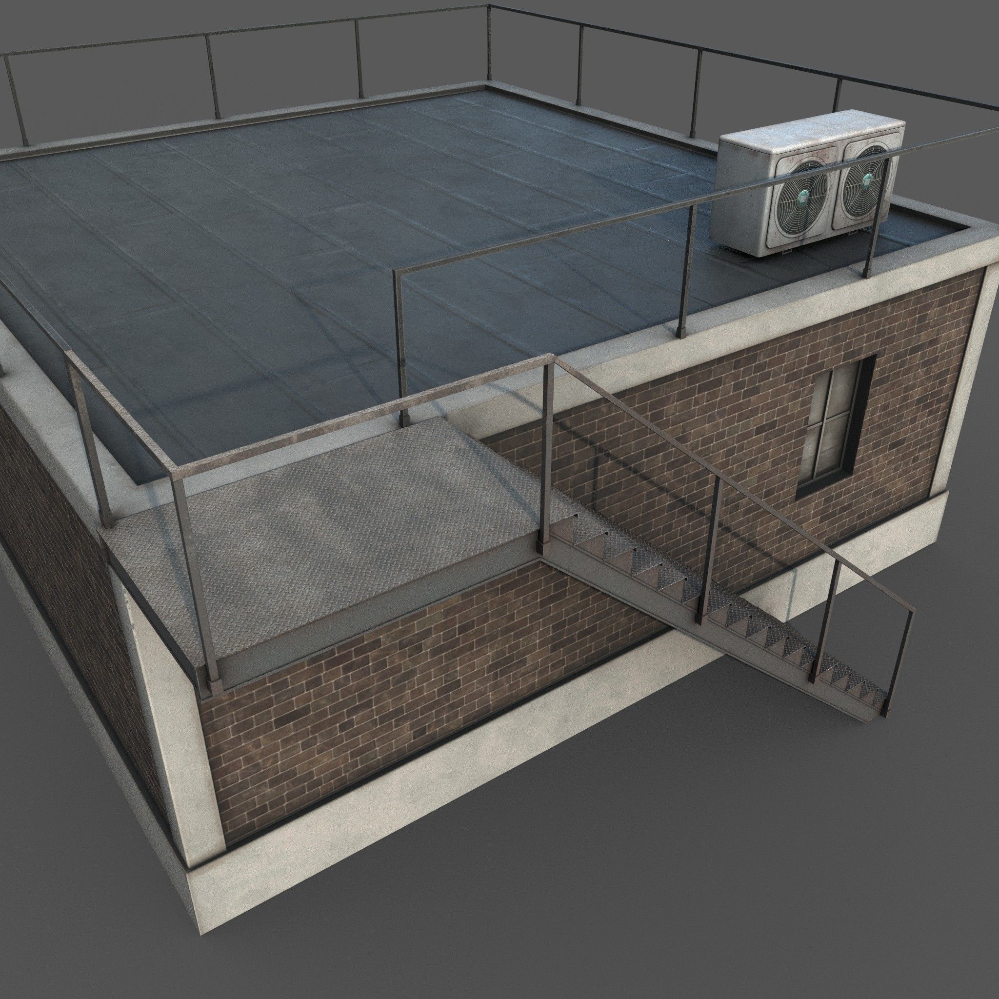 Industrial Building Low Poly Low-poly 3D model_2