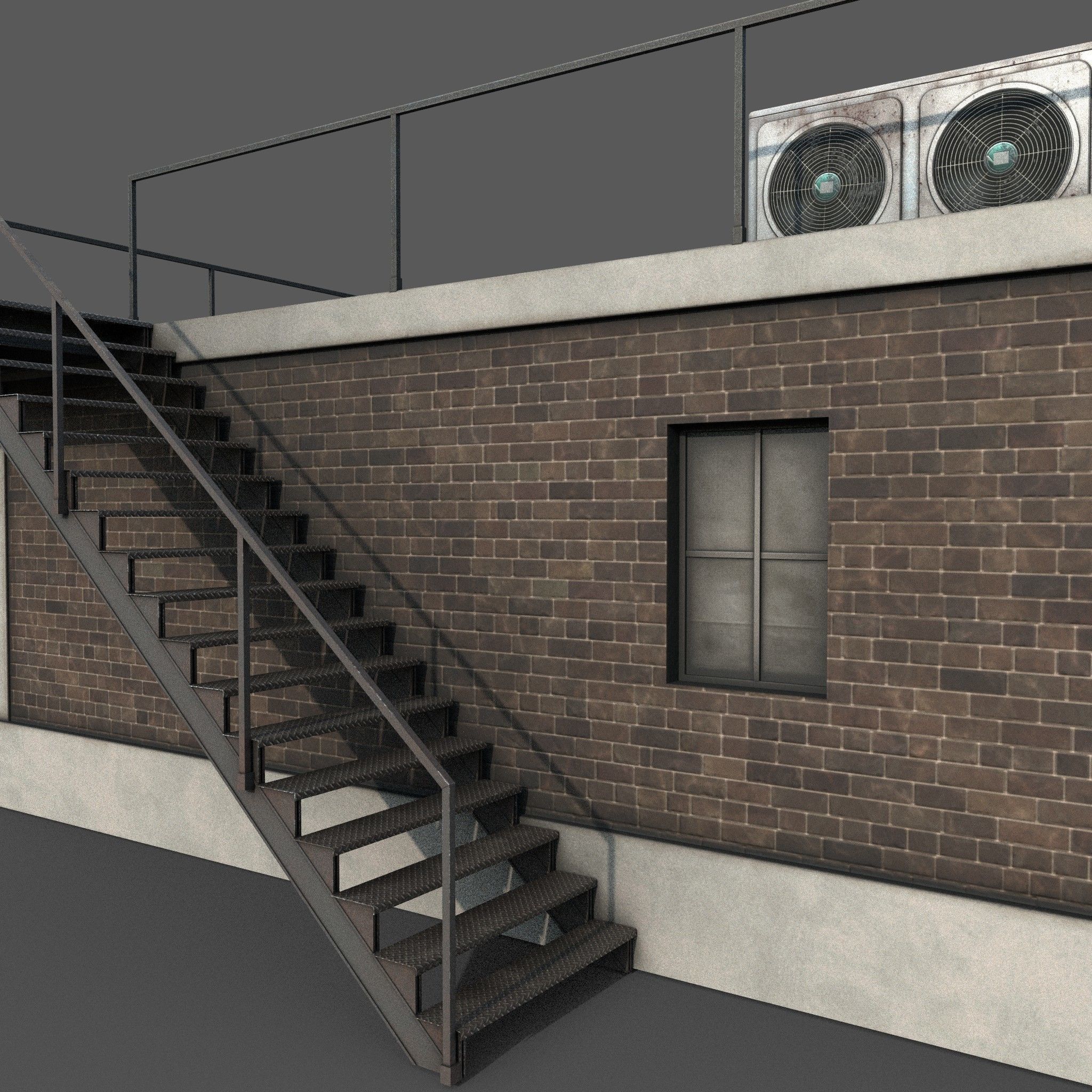 Industrial Building Low Poly Low-poly 3D model_9