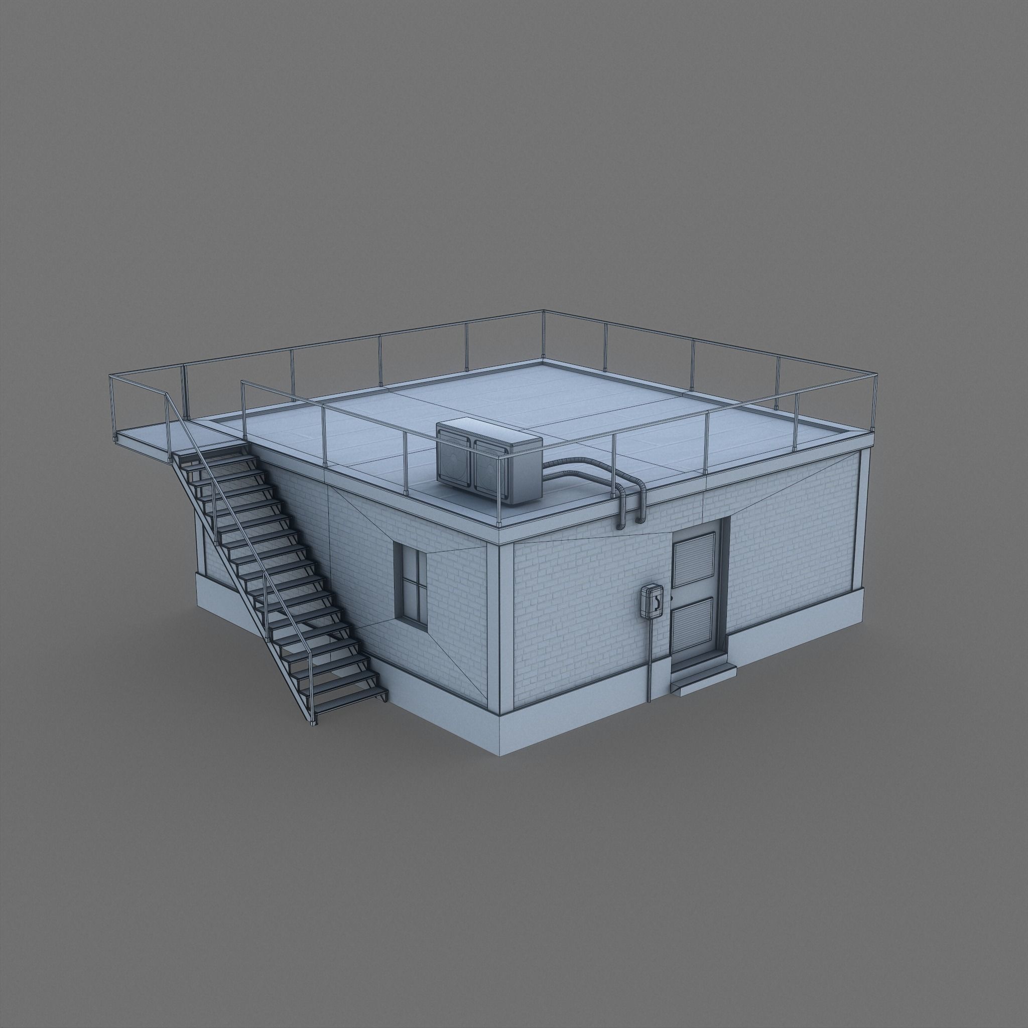 Industrial Building Low Poly Low-poly 3D model_19