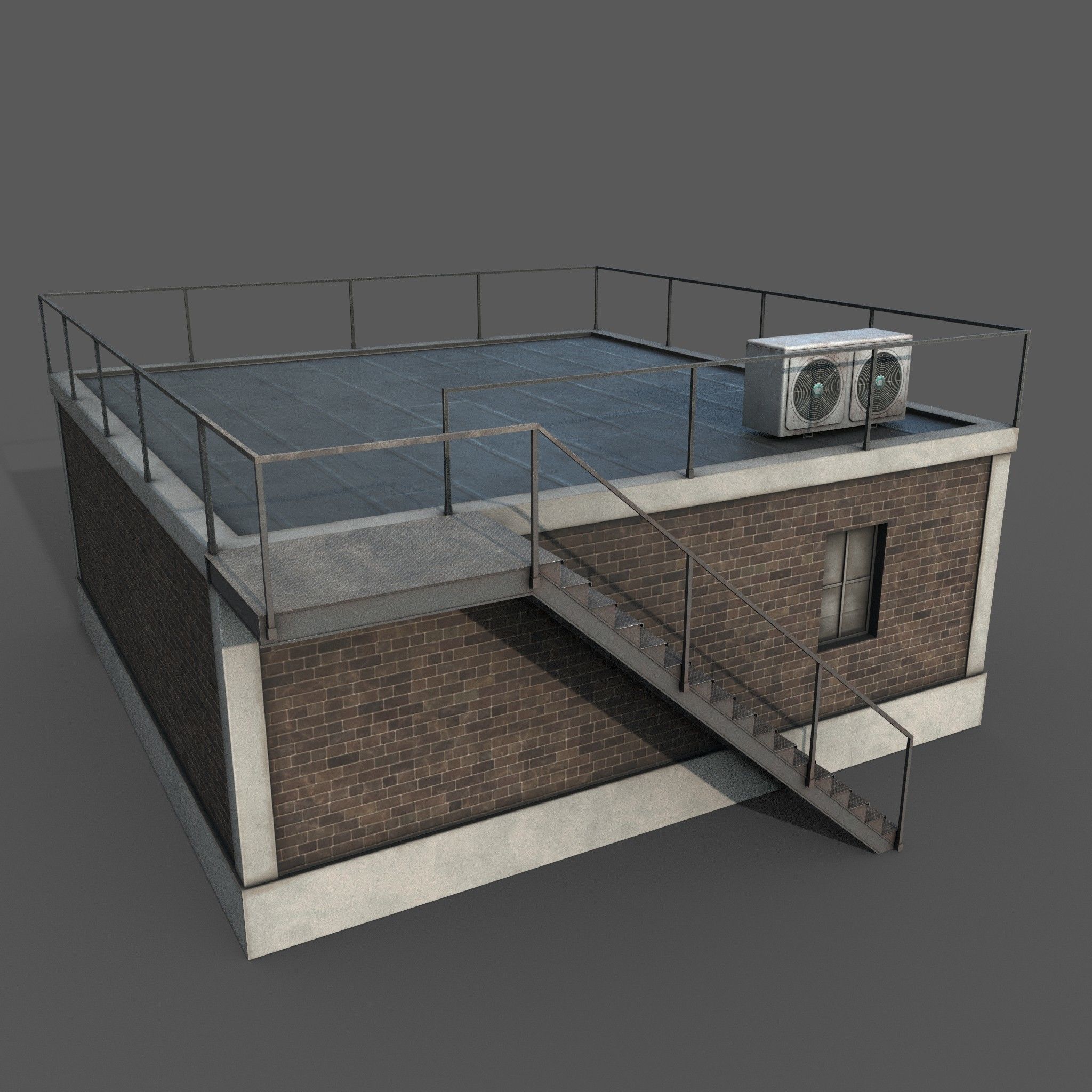 Industrial Building Low Poly Low-poly 3D model_3