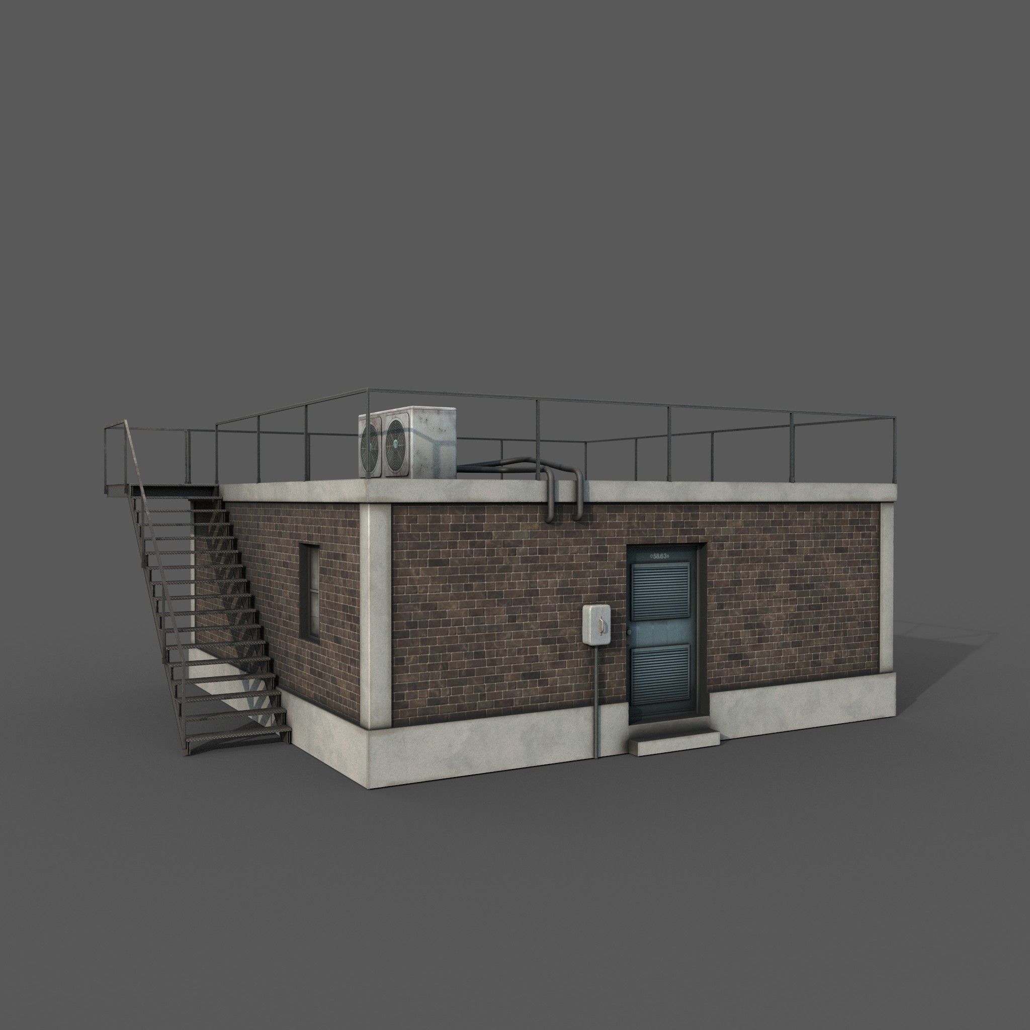 Industrial Building Low Poly Low-poly 3D model_1