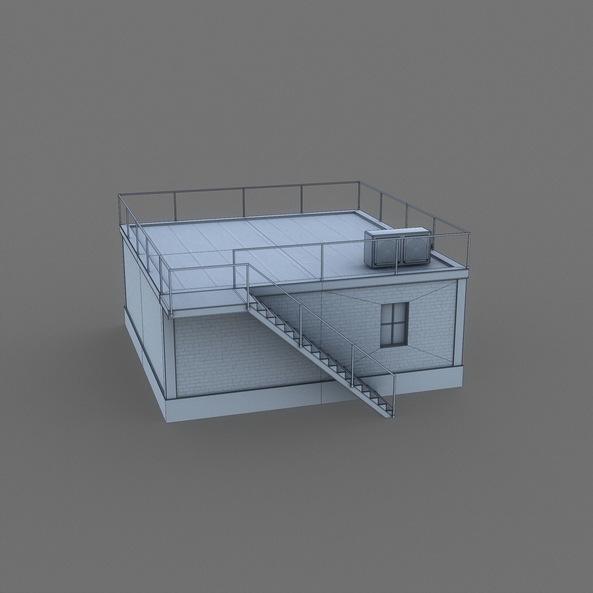 Industrial Building Low Poly Low-poly 3D model_20