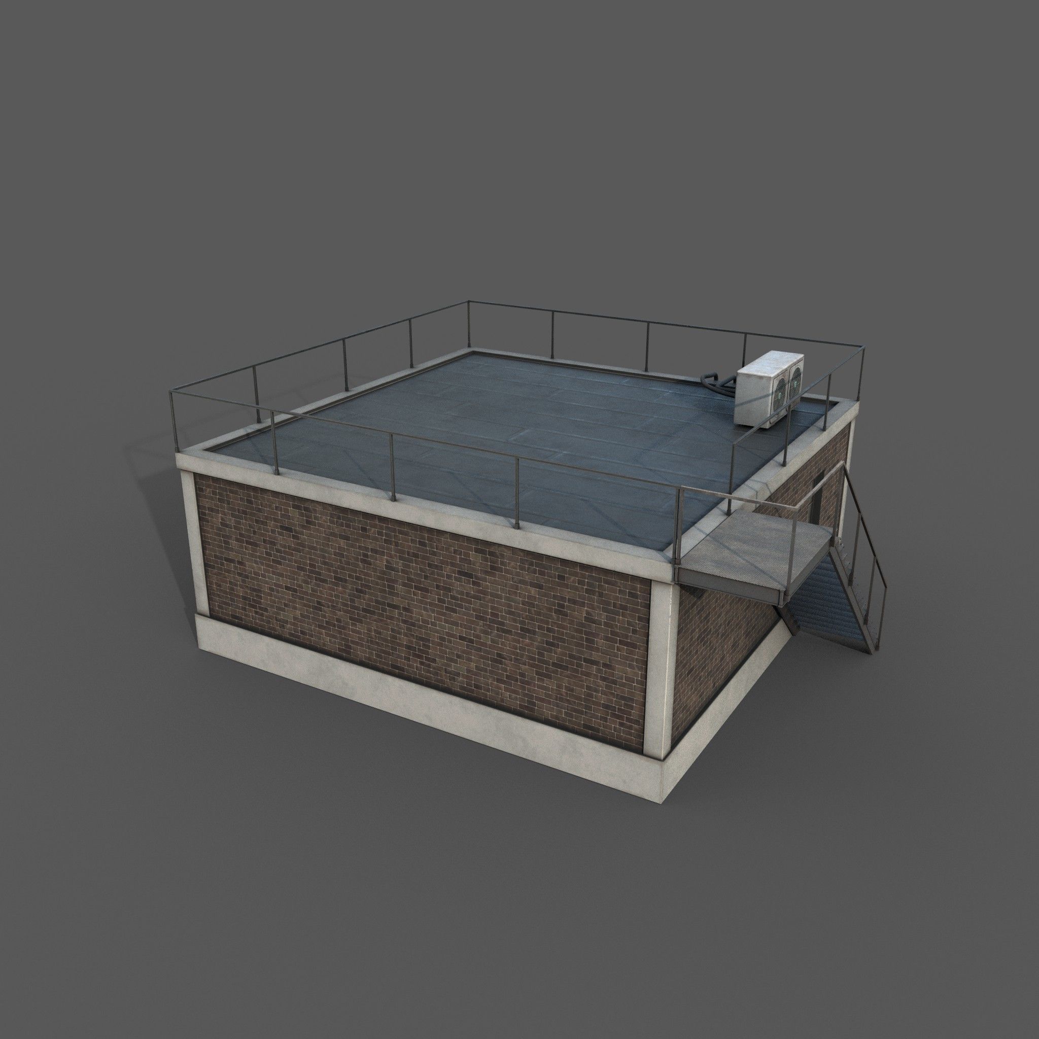 Industrial Building Low Poly Low-poly 3D model_4