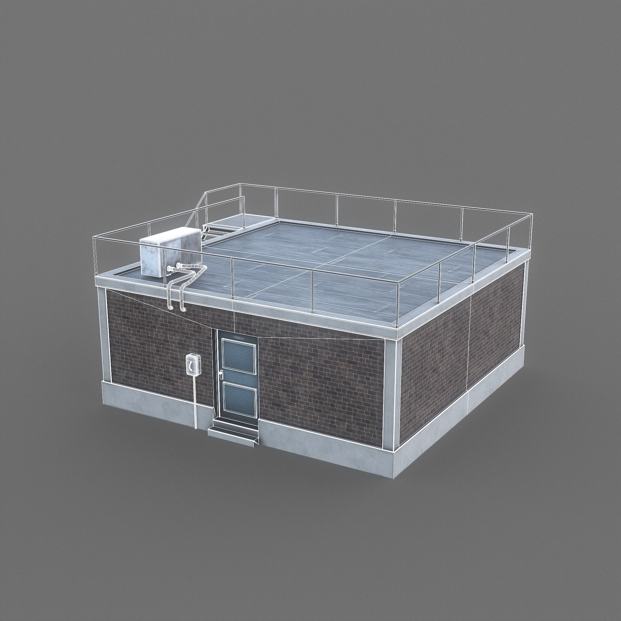 Industrial Building Low Poly Low-poly 3D model_18