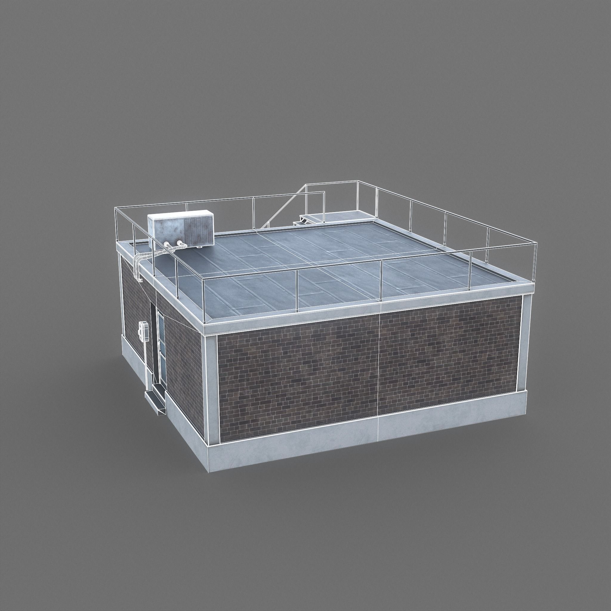 Industrial Building Low Poly Low-poly 3D model_17