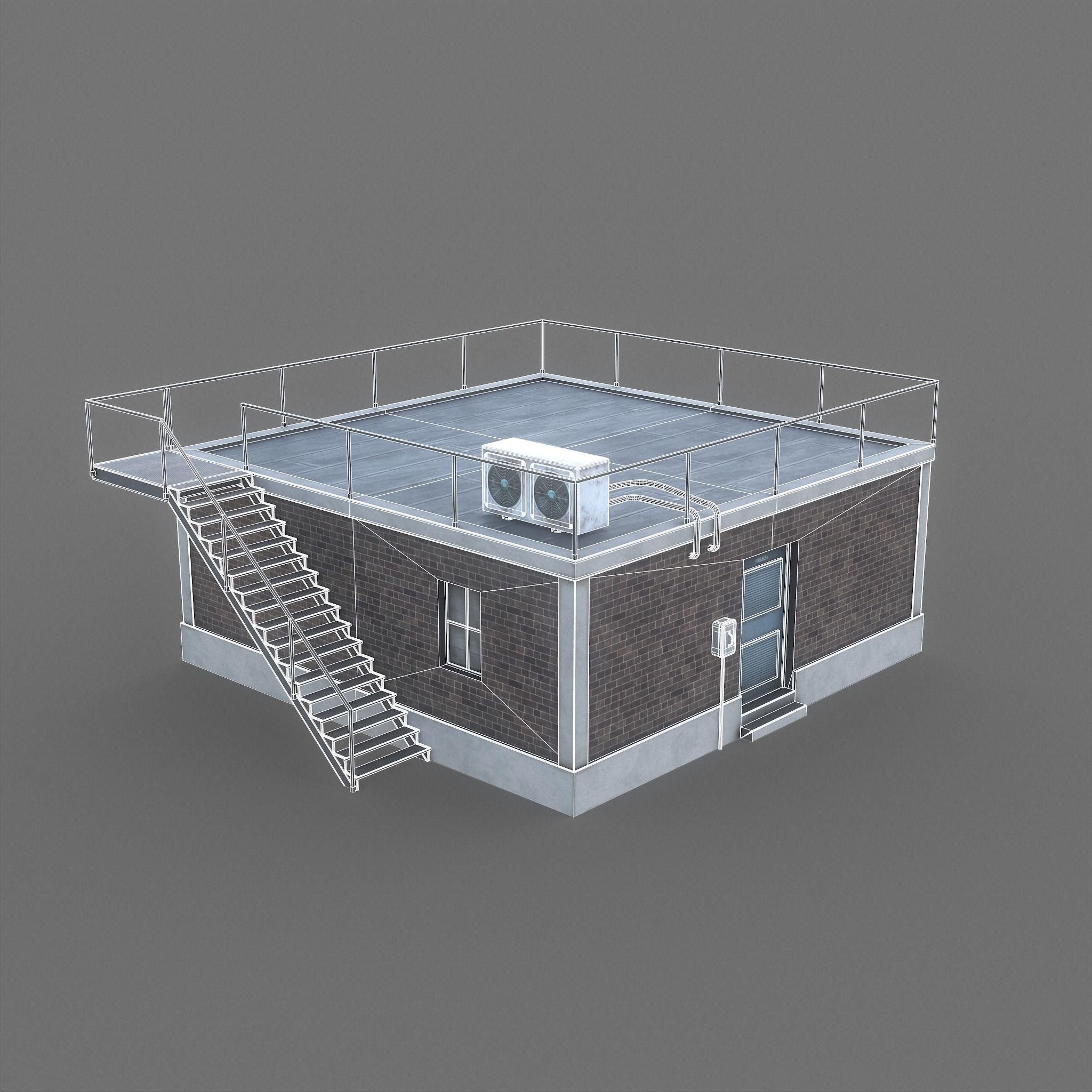 Industrial Building Low Poly Low-poly 3D model_15